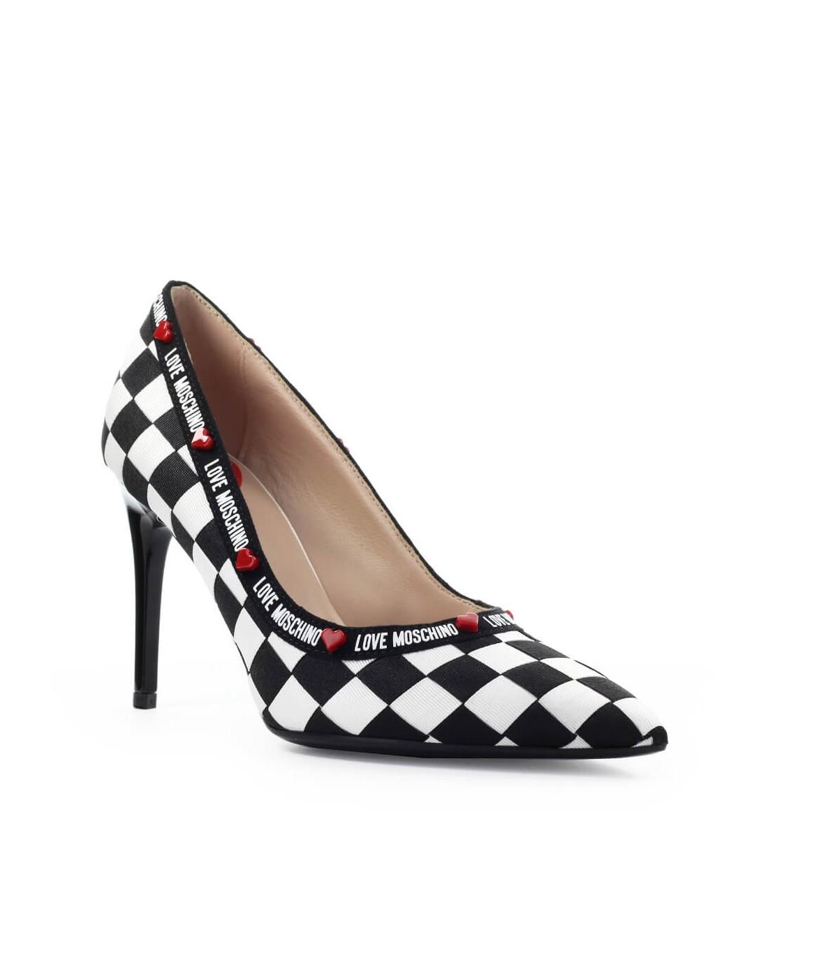 ZAPATO DE TACÓN A CUADROS NEGRO Love Moschino de color Blanco | Lyst