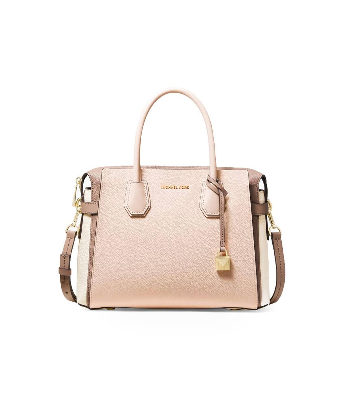 Borsa A Mano Mercer Media In Pelle Martellata TricoloreMichael Kors in Pelle  di colore Nero | Lyst