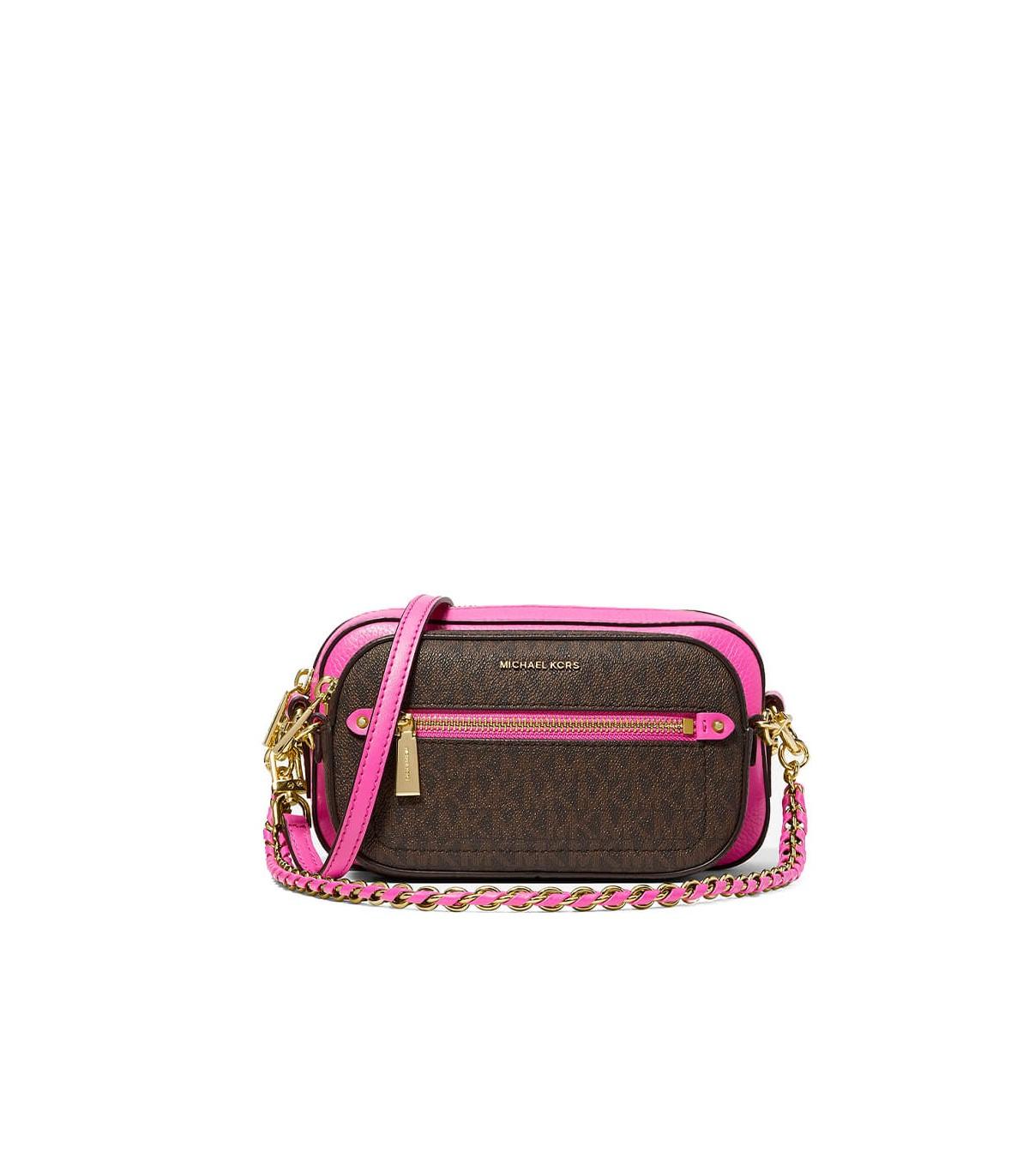Michael Kors Outlet: Michael Jet Set bag in textured leather - Pink