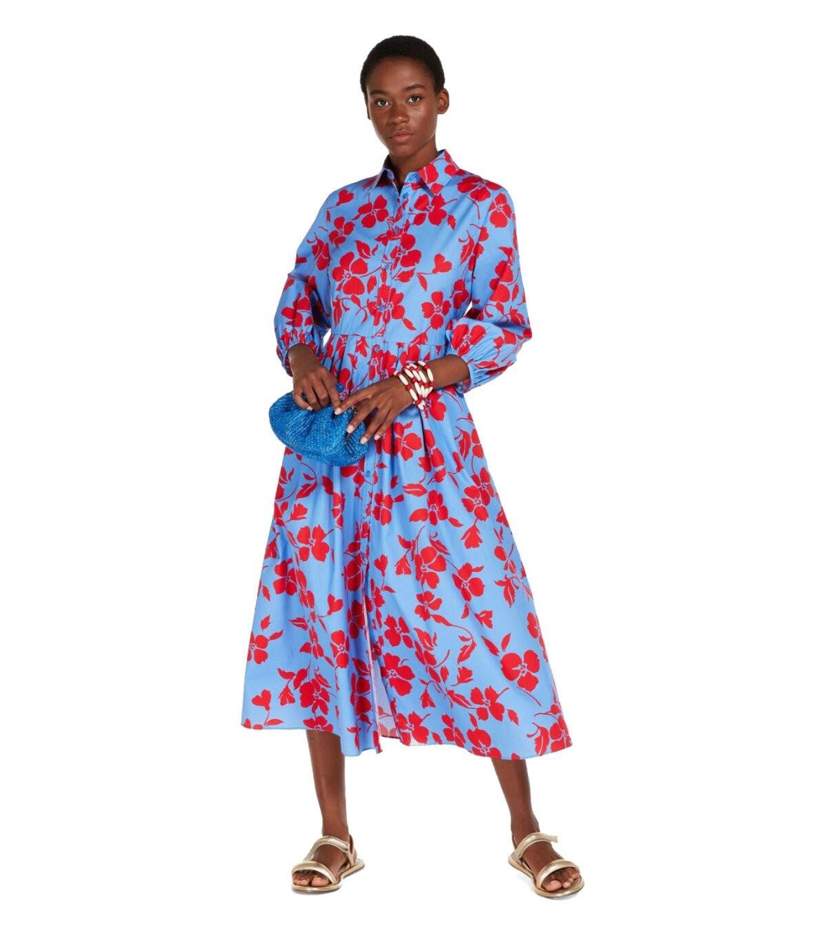 Weekend by Maxmara Arlette Light Blue Red Shirt Dress Lyst UK