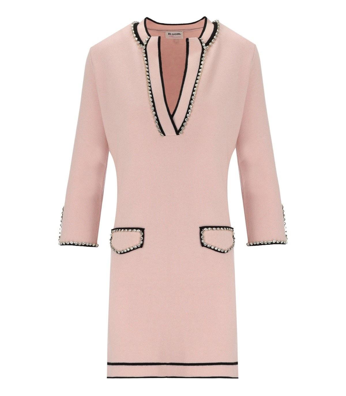 Robe en maille avec strass rosa Blugirl Blumarine en coloris Rose | Lyst