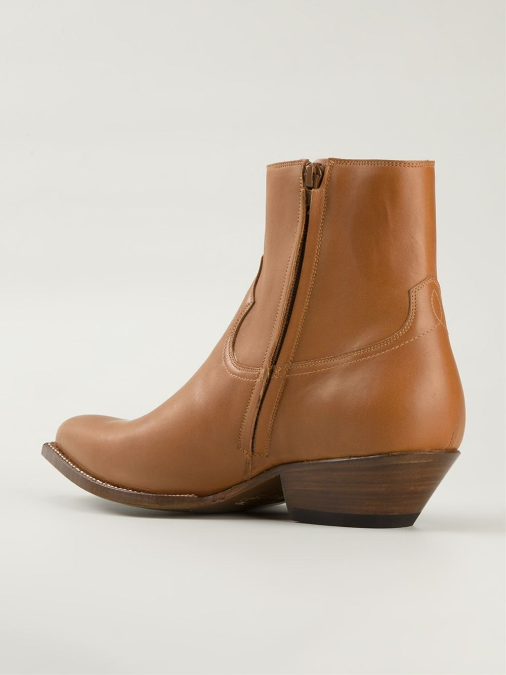 western ankle boots laurent western ankle boots in brown for lyst western ankle boots laurent western ankle boots in brown for lyst