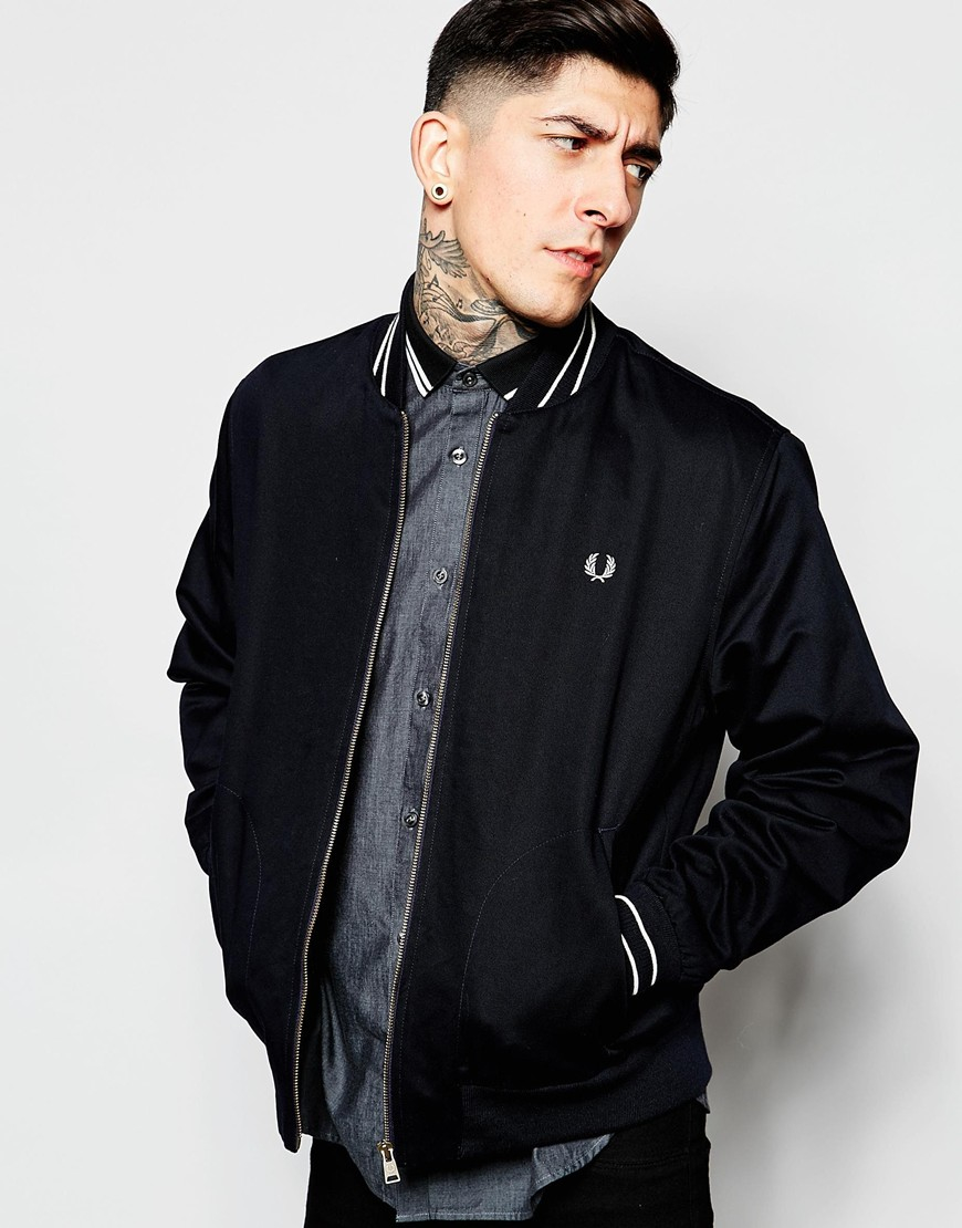 Fred perry black bomber jacket Outlet