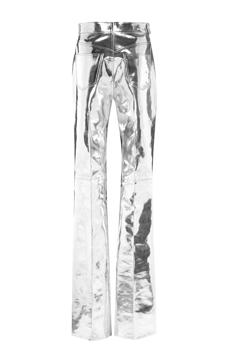 Lyst - Sonia Rykiel Mirror Leather High Waist Pant in Metallic