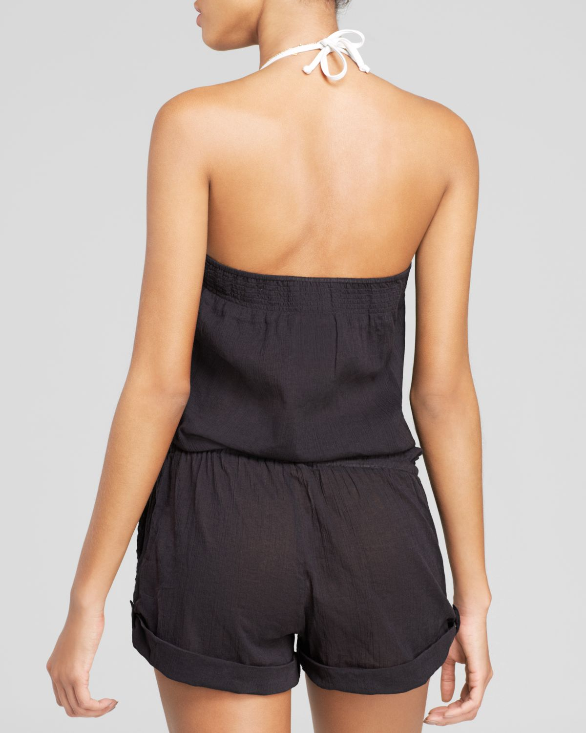 Ralph lauren Polo Strapless Romper Swim Cover Up in Black Lyst