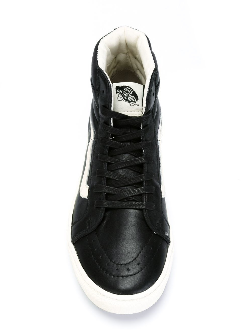 Vans Leather Hi-top Sneakers in Black for Men | Lyst