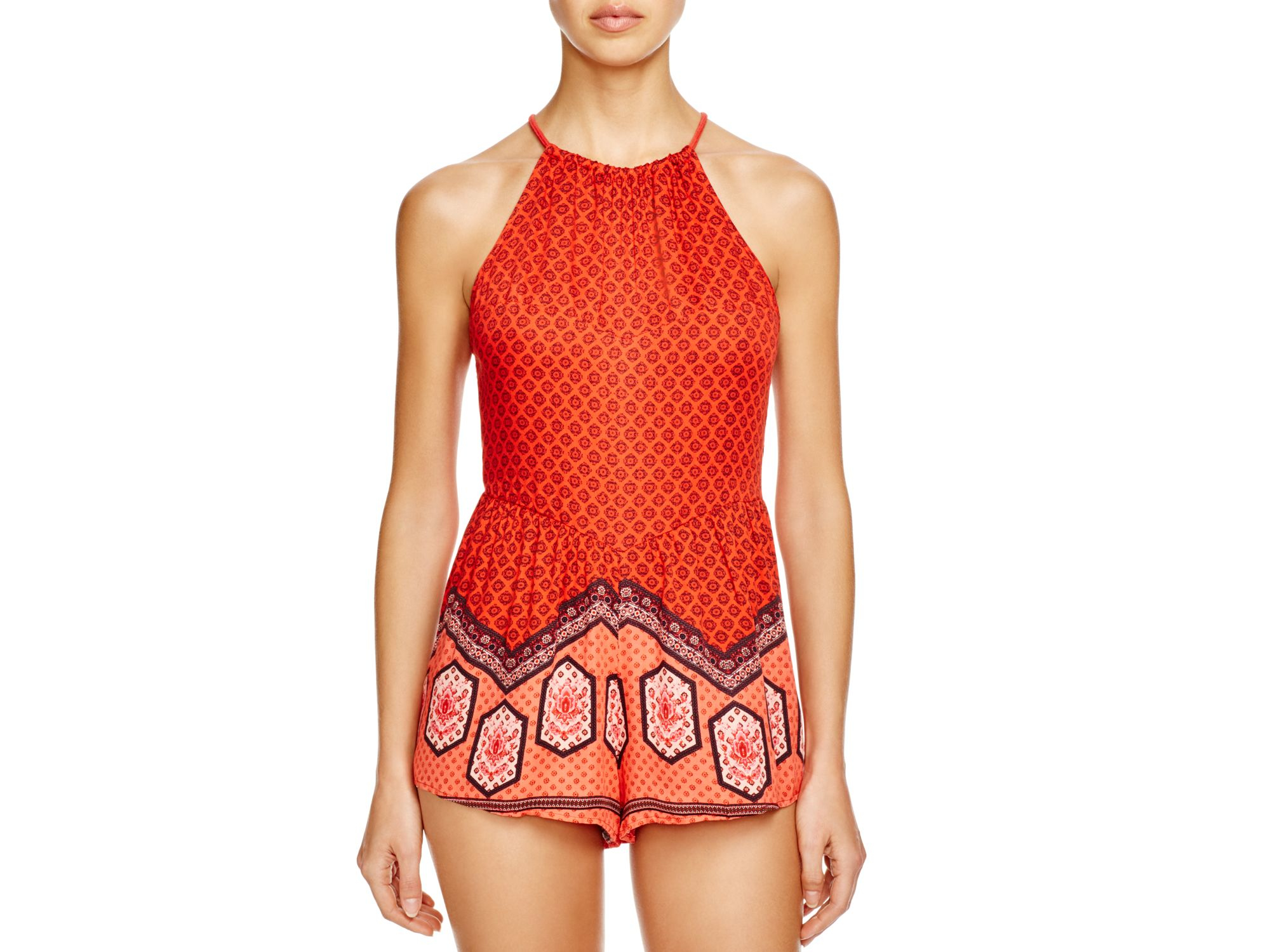 MINKPINK Synthetic Romper Swim Cover Up in Orange Lyst