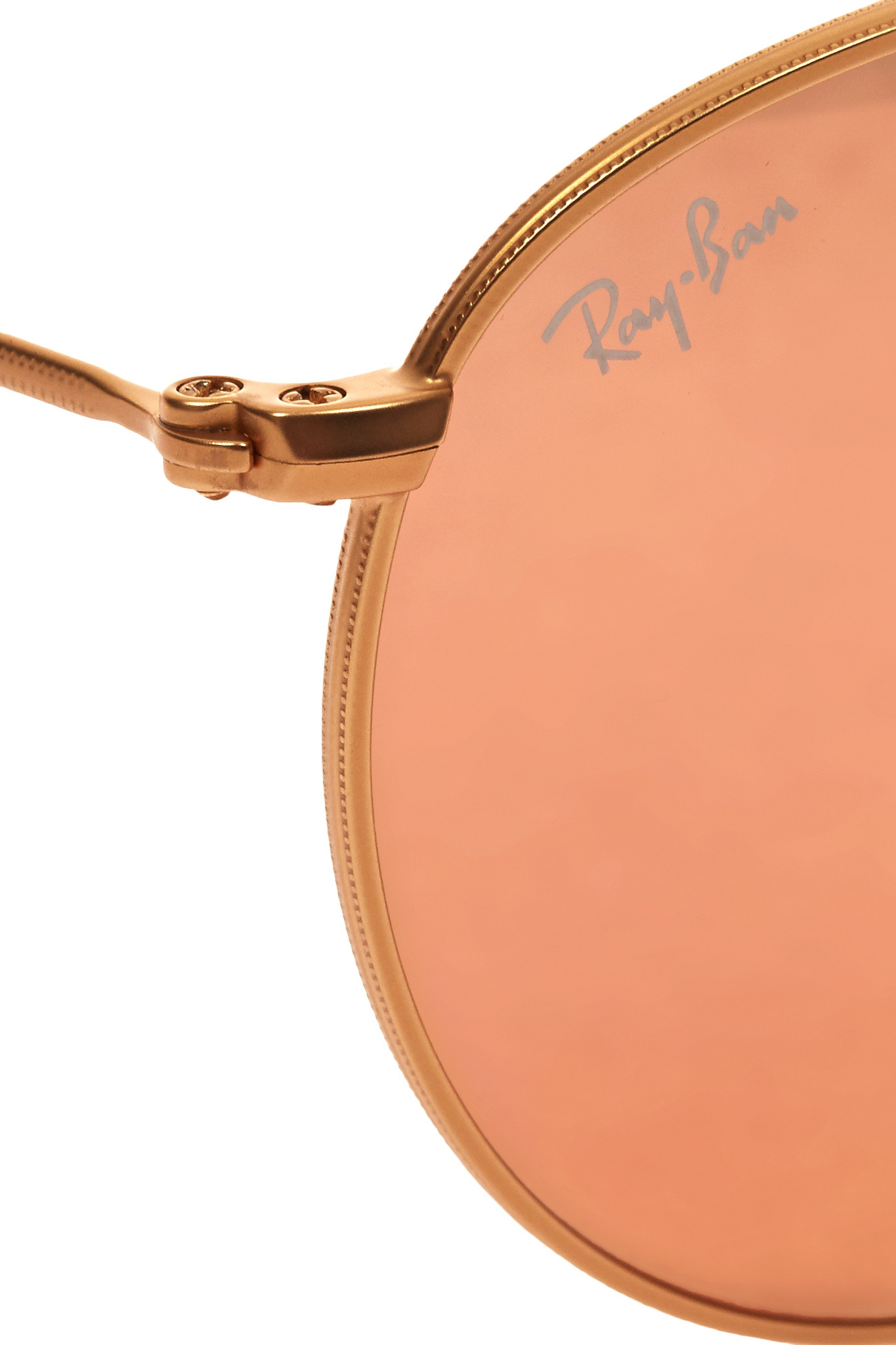 Ray-ban Round-frame Gold-tone Mirrored Sunglasses in ...