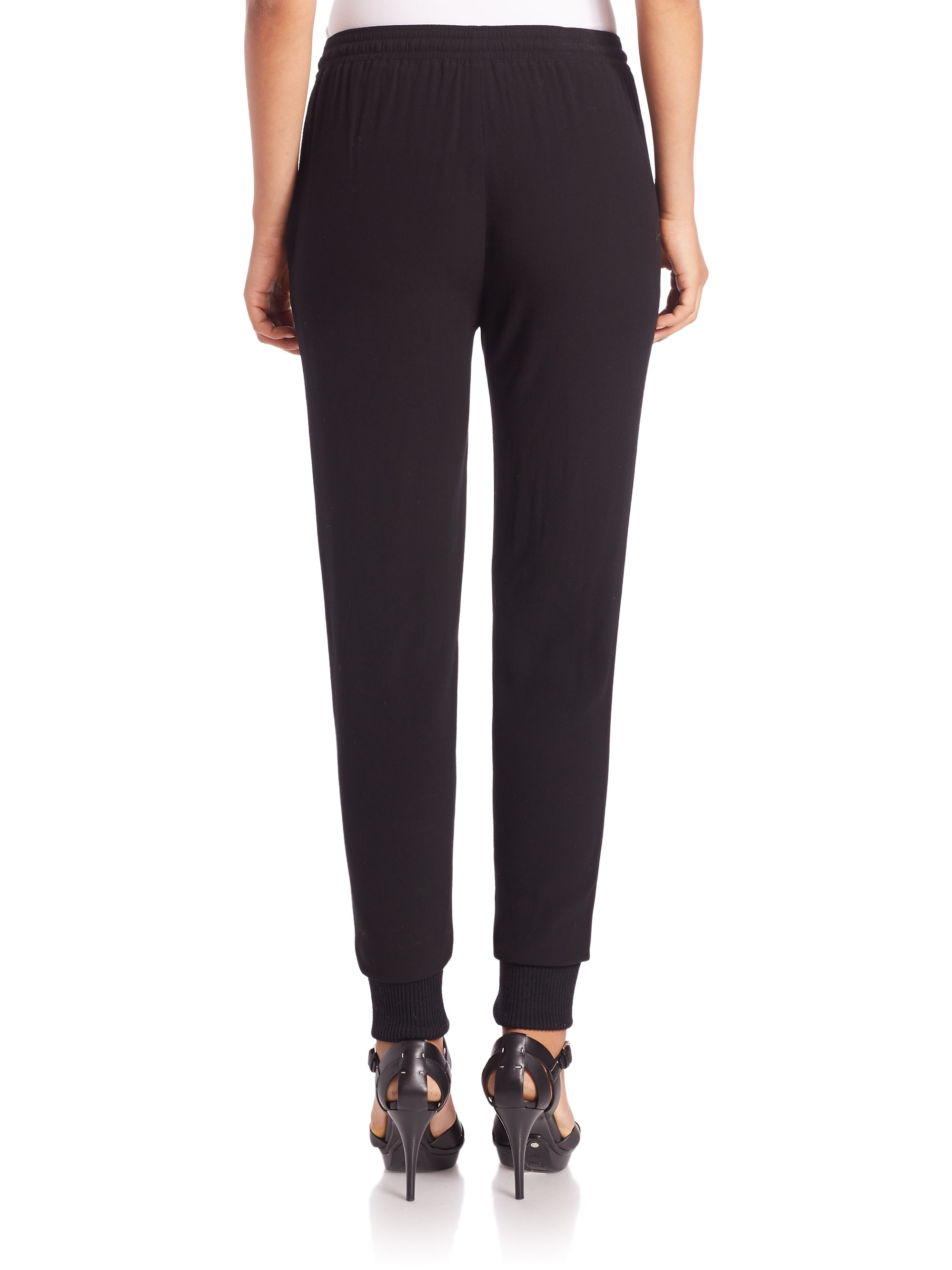 Polo Ralph Lauren Satin Tuxedo Jogger Pants in Black - Lyst