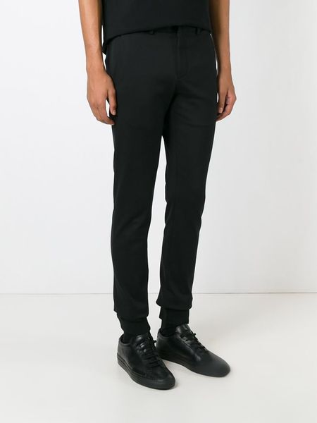 Emporio Armani Gathered Ankle Track Pants in Black for Men | Lyst