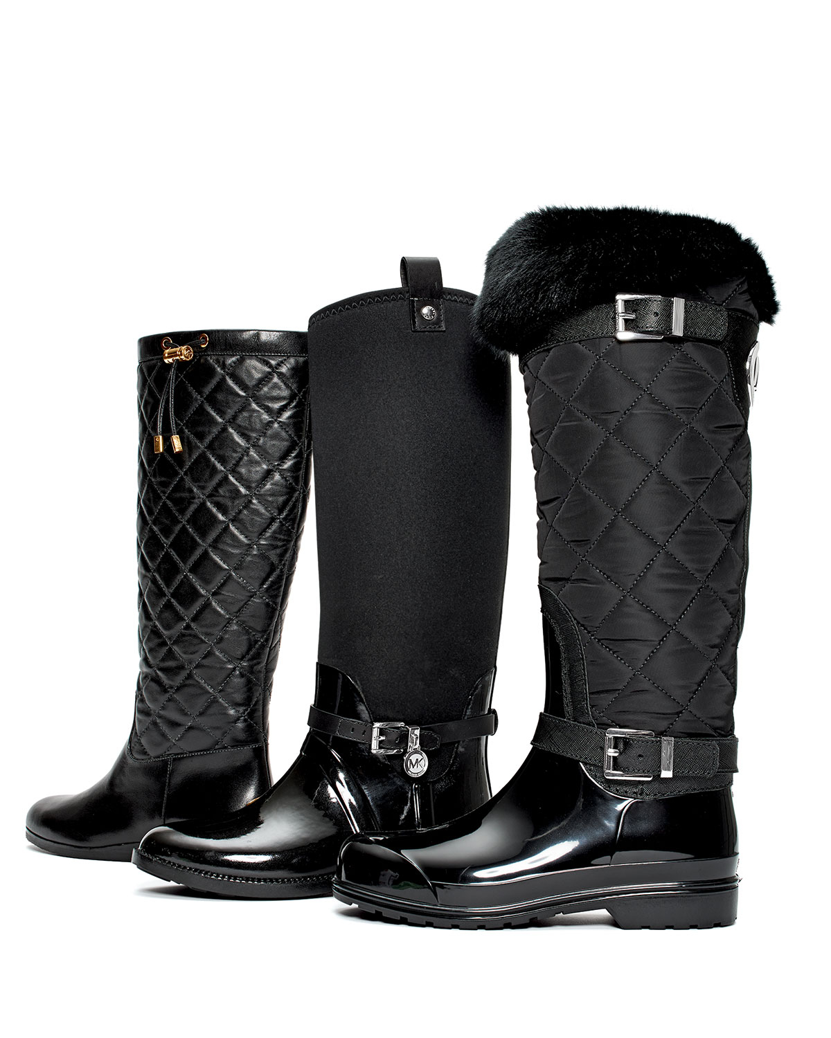michael kors quilted rain boots black and gold high heels - Marwood  VeneerMarwood Veneer