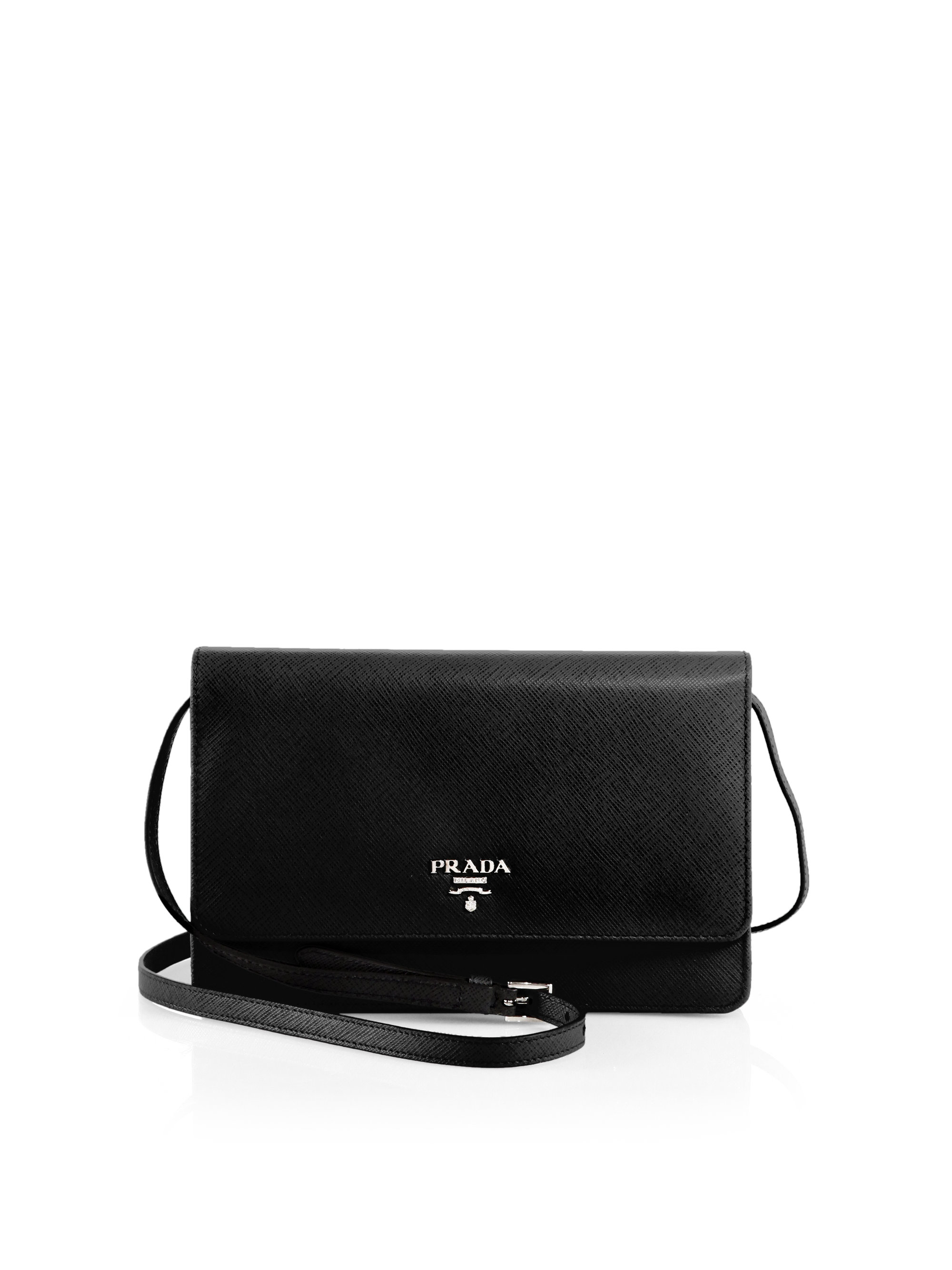 prada black clutch
