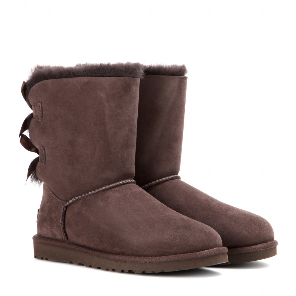 uggs with leather bow on side