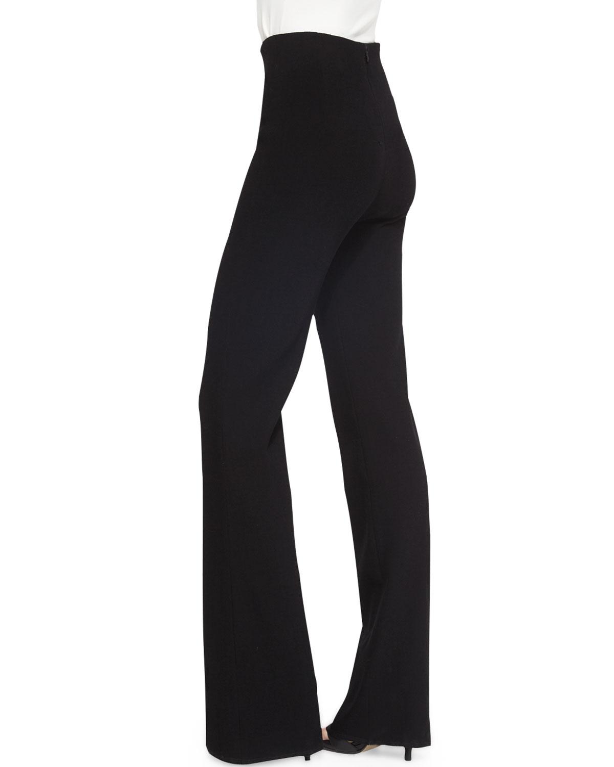 high waisted black straight leg pants