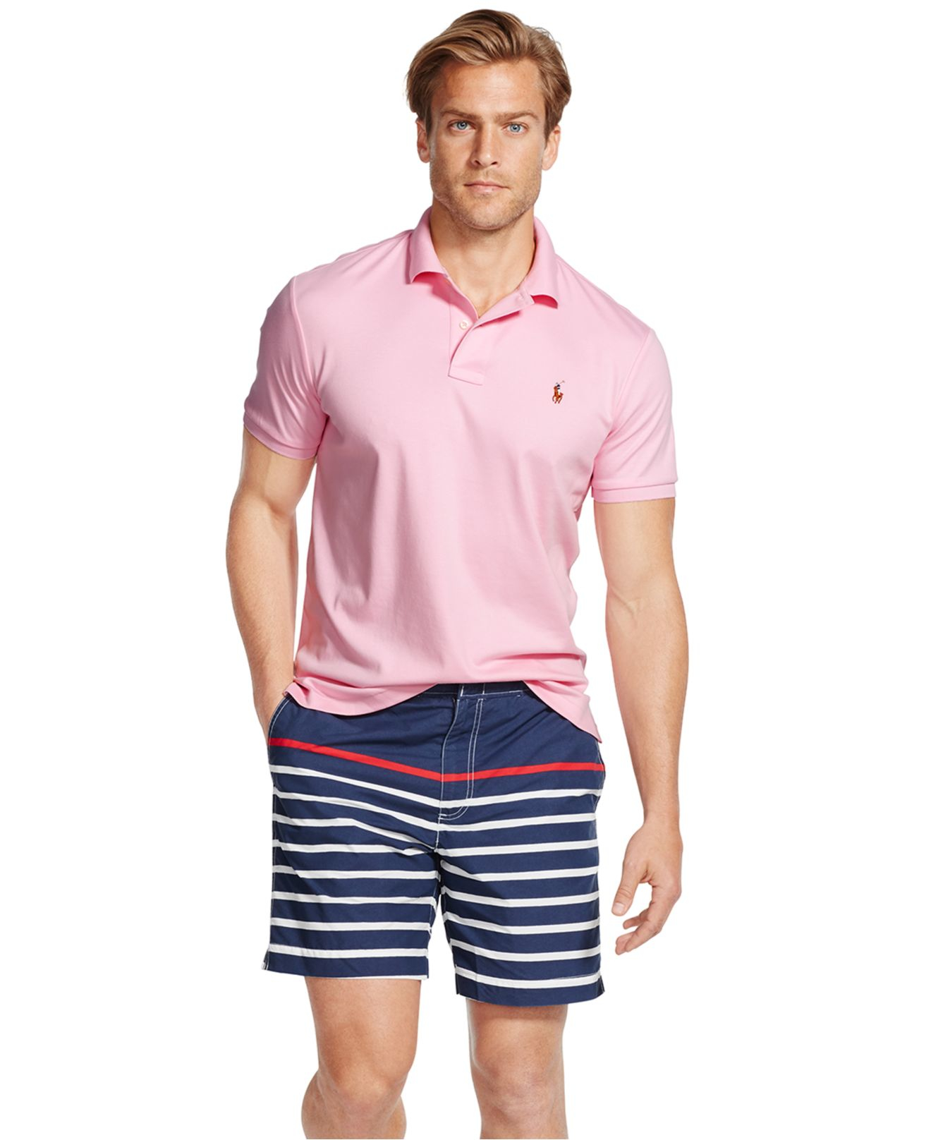 Polo Ralph Lauren Cotton Pima Soft-touch Shirt in Pink for Men - Lyst