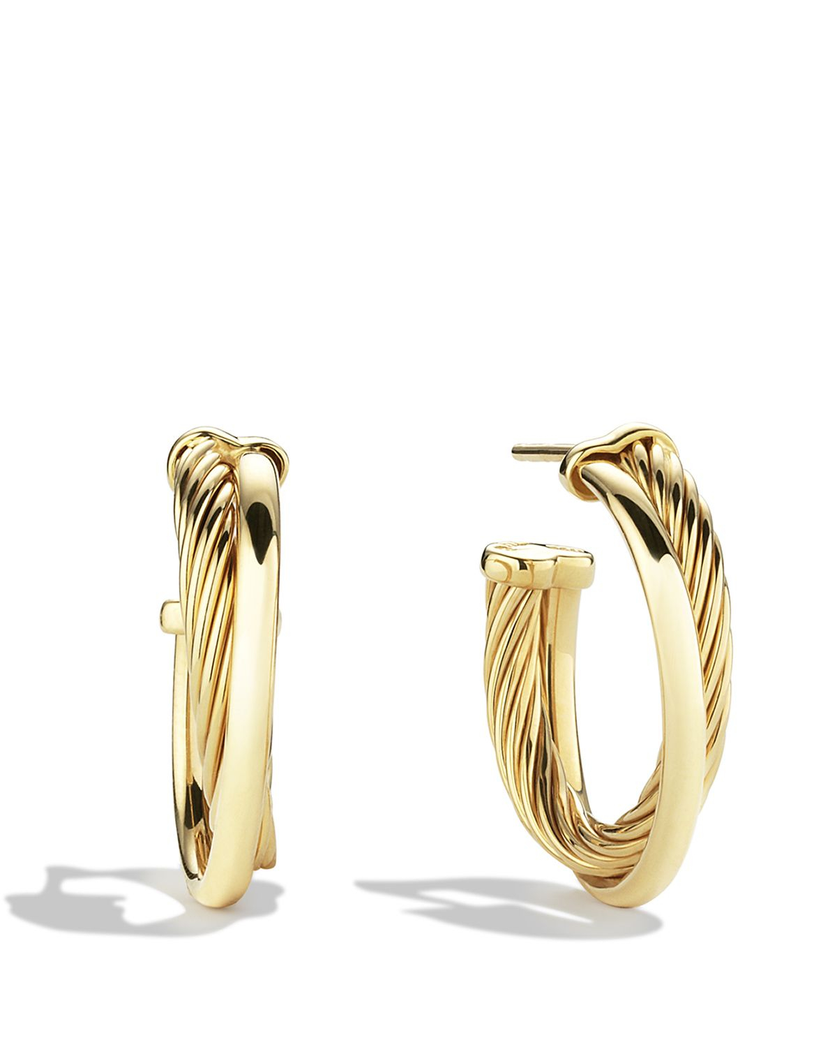 Lyst - David yurman Crossover Small Hoop Earrings In Gold in Yellow