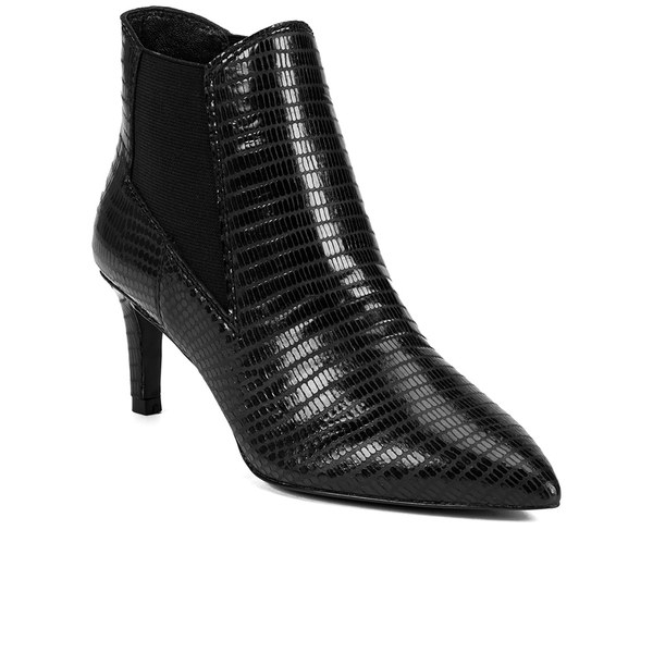 black low kitten heel boots