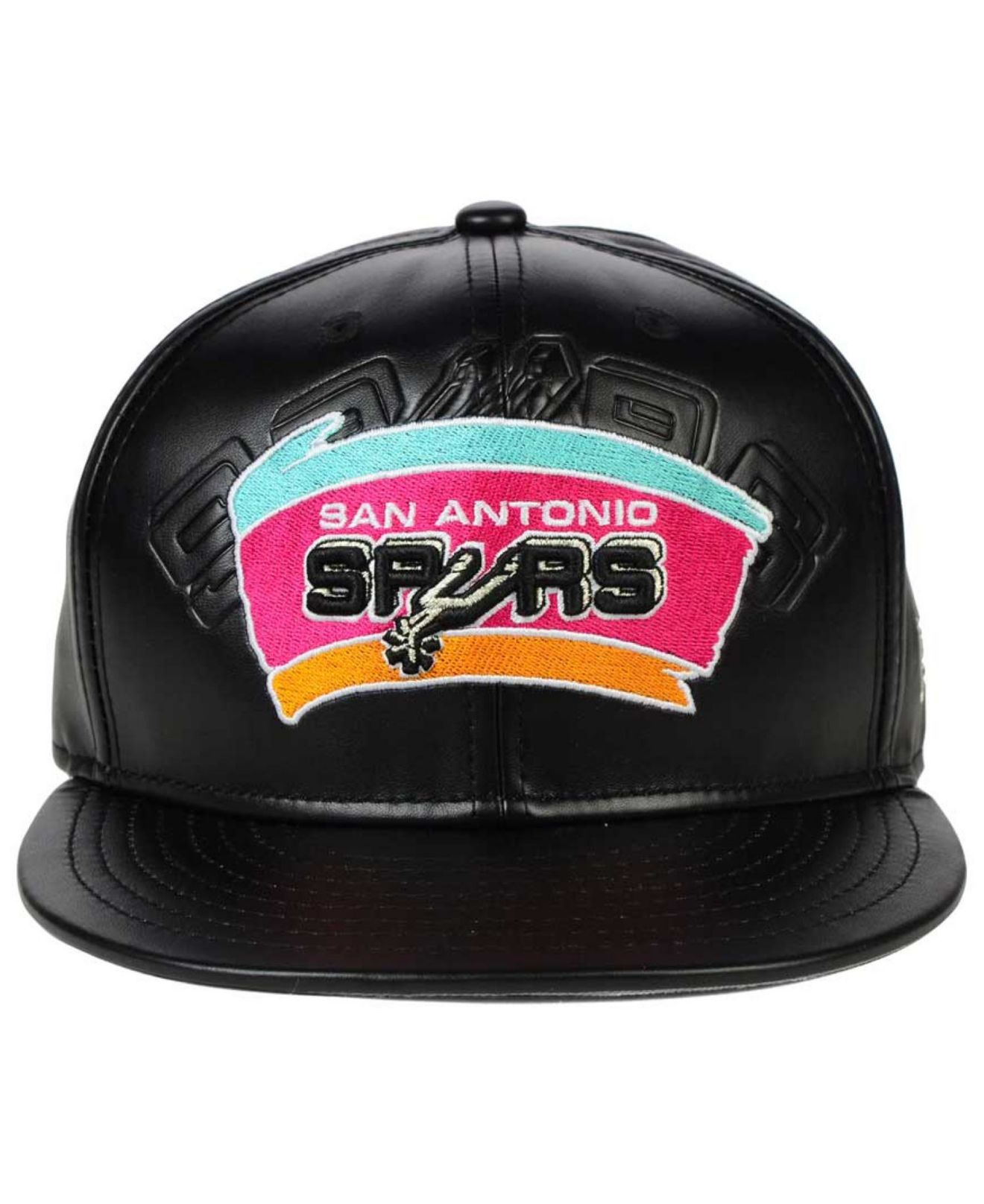 Mitchell & Ness San Antonio Spurs Snapback Hat - White/Pink/Throwback Logo  - Basketball Cap
