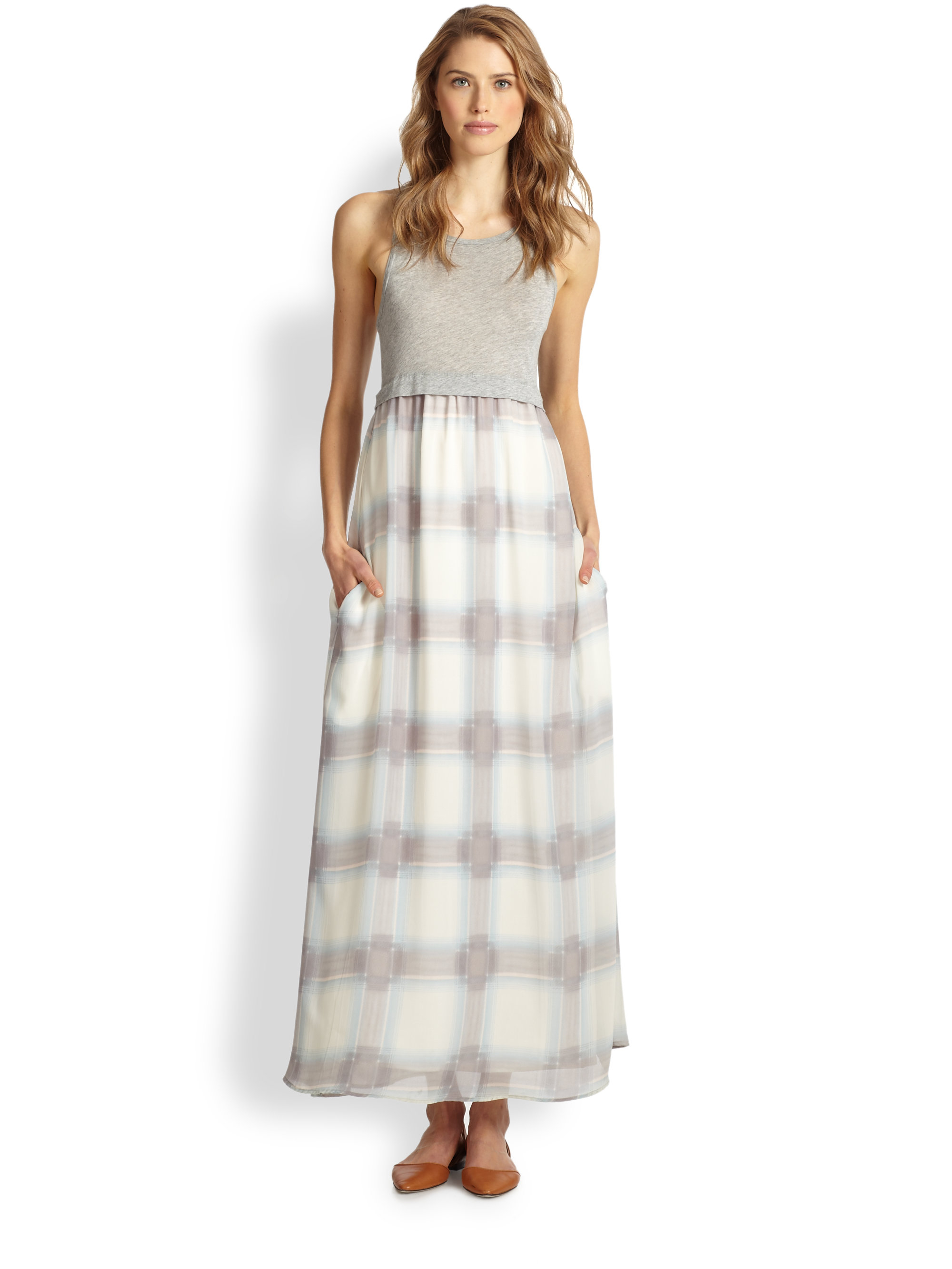 plaid maxi top