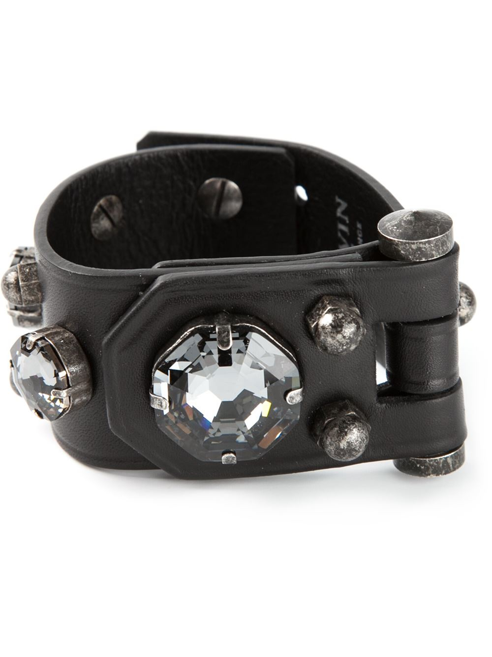 Lanvin Leather Band Bracelet In Black Lyst Lanvin Leather Band Bracelet In Black