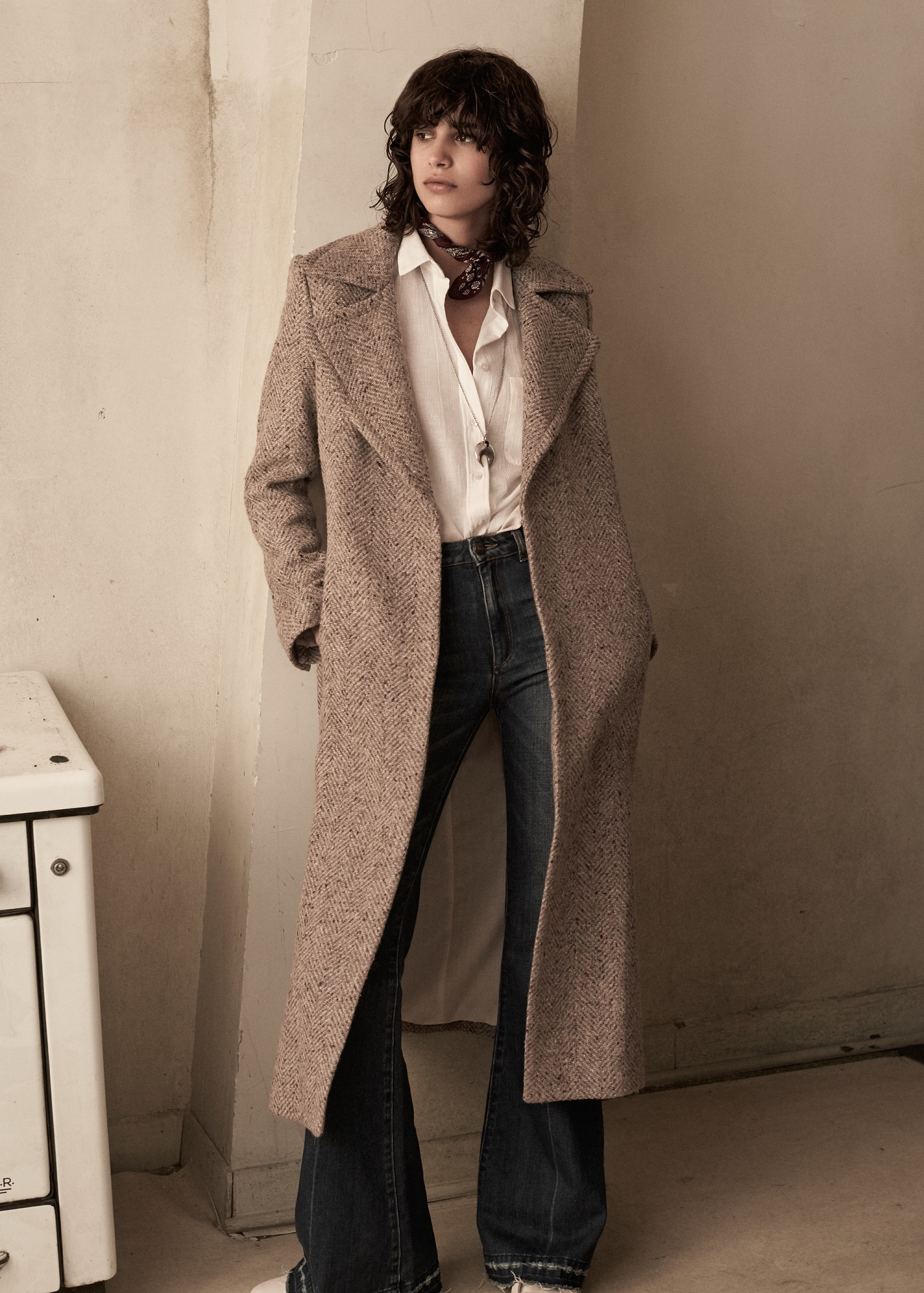 mango beige wool coat