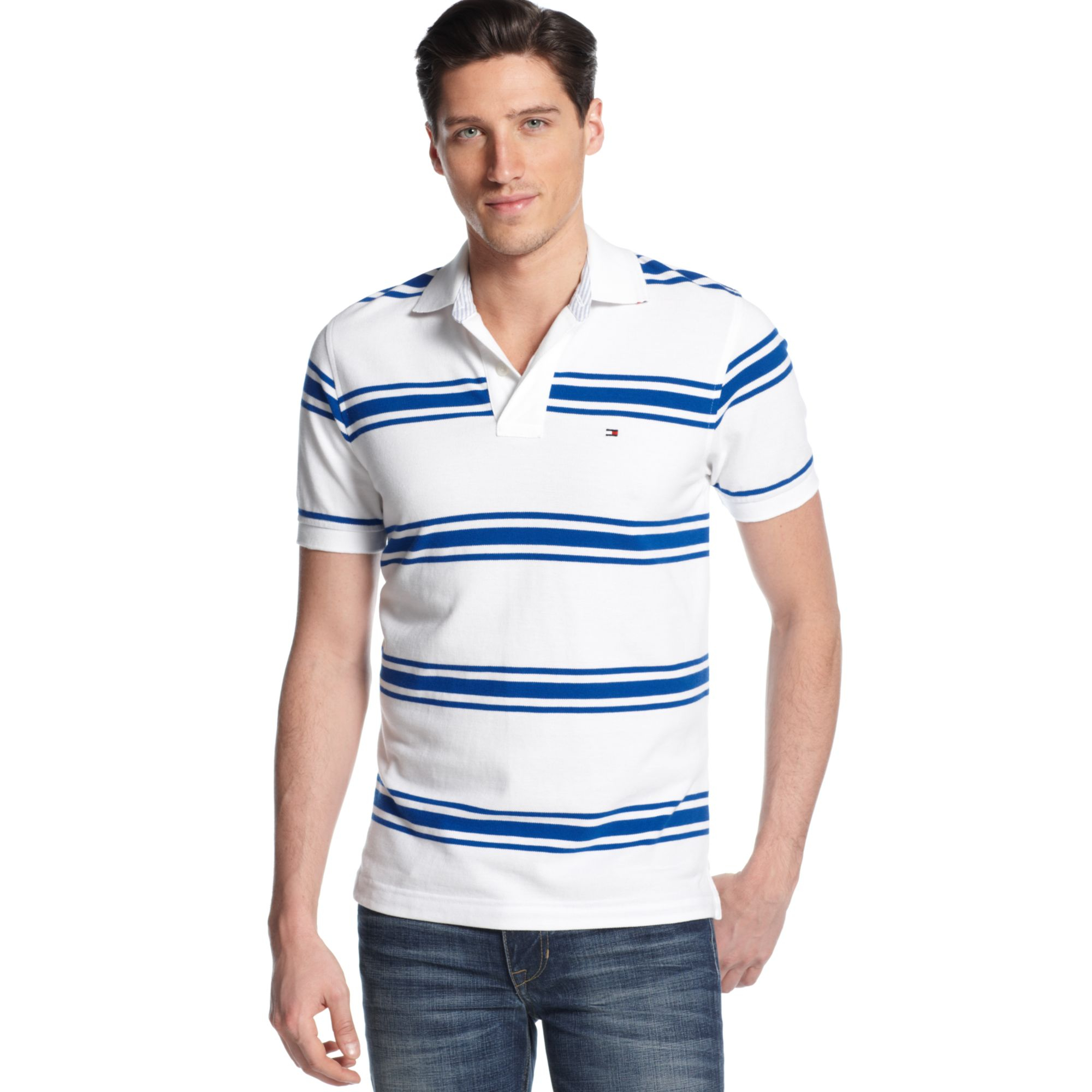Tommy Hilfiger Crosby Striped Polo Shirt in Blue for Men - Lyst