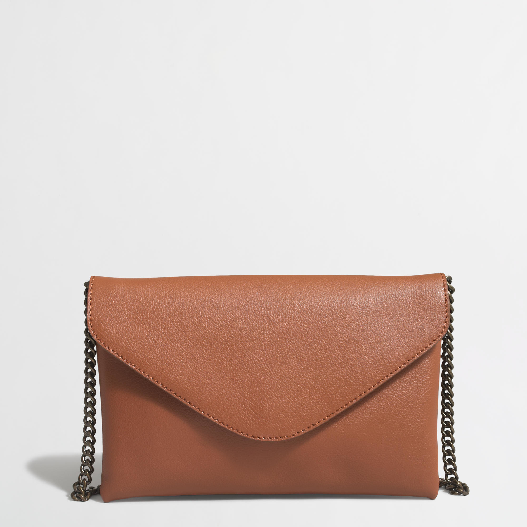 Lyst - J.Crew Factory Leather Envelope Clutch in Brown