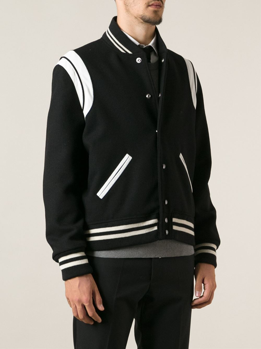 Saint Laurent Teddy Jacket In Black For Men Lyst