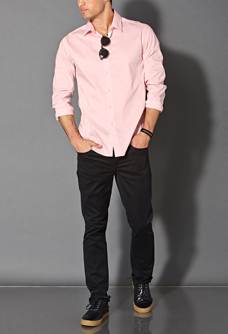 Fitted Dress Shirt in Light Pink (Pink 