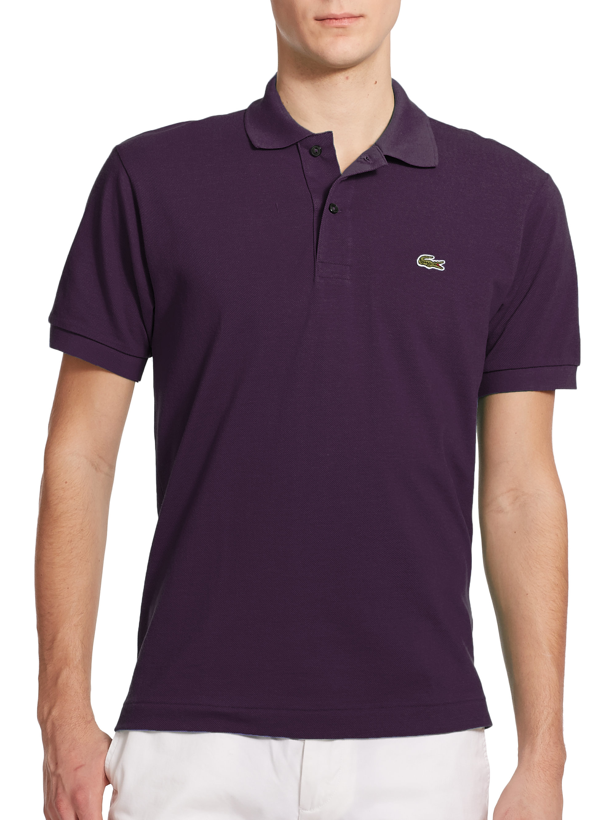 purple lacoste polo shirt