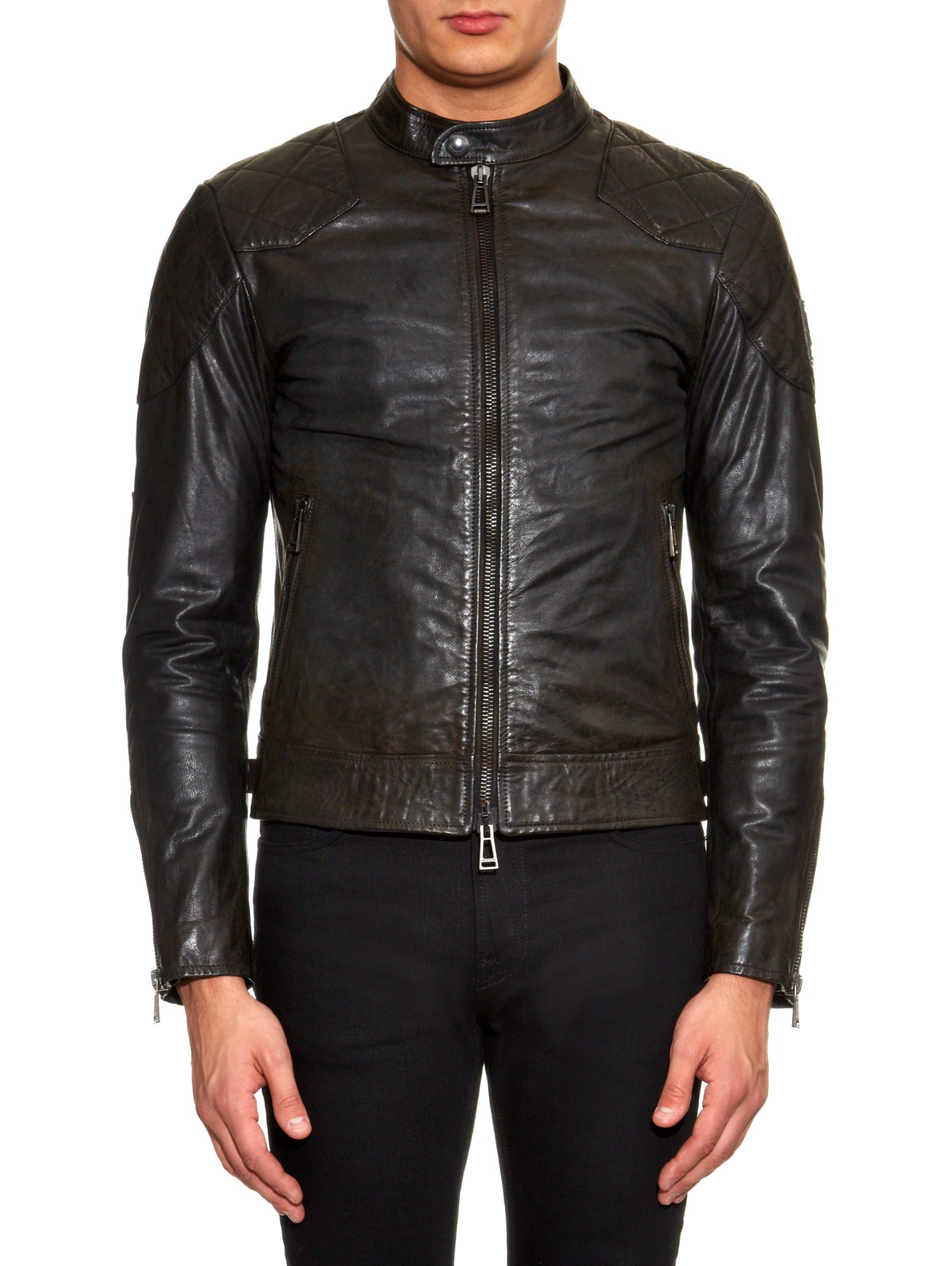 Belstaff Outlaw Leather Jacket in Black for Men - Lyst