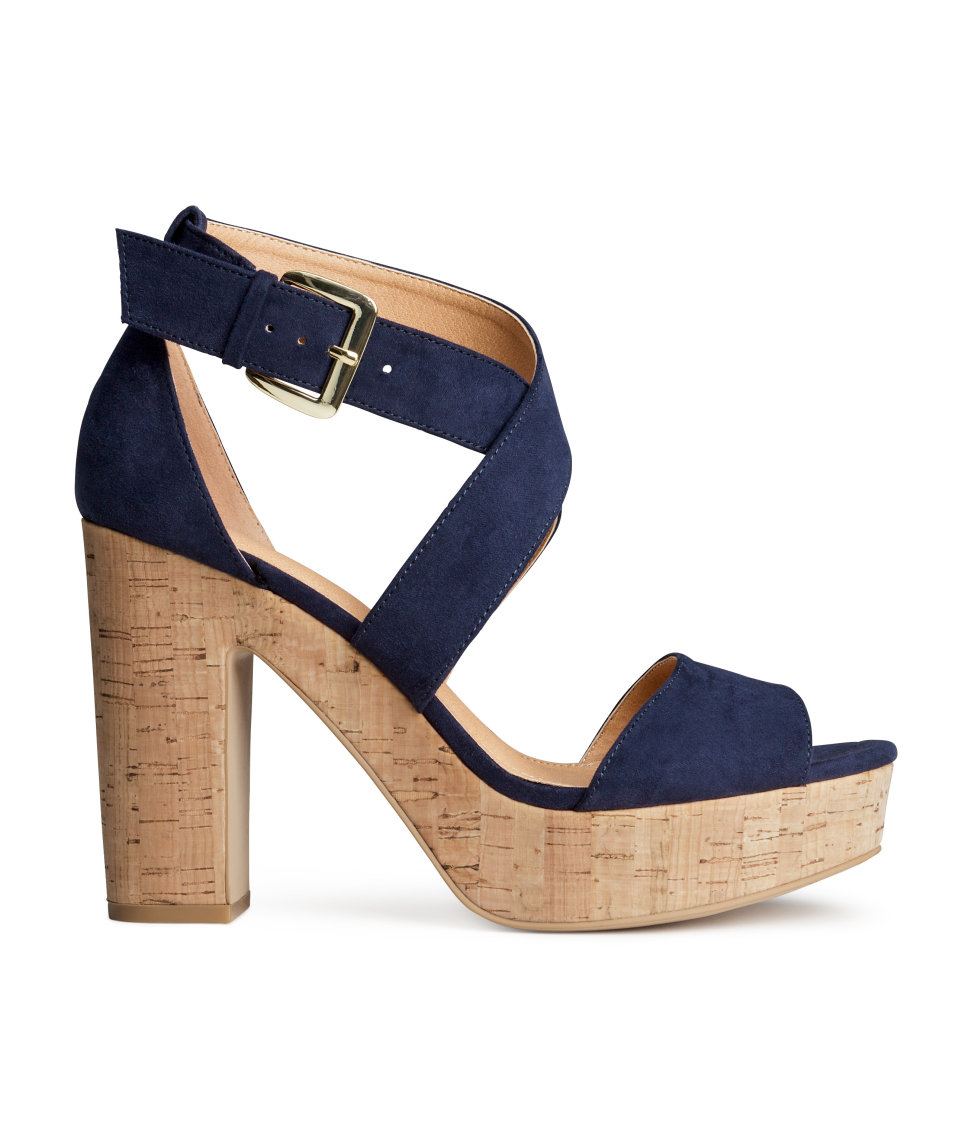 H&amp;M Platform Sandals in Blue Lyst