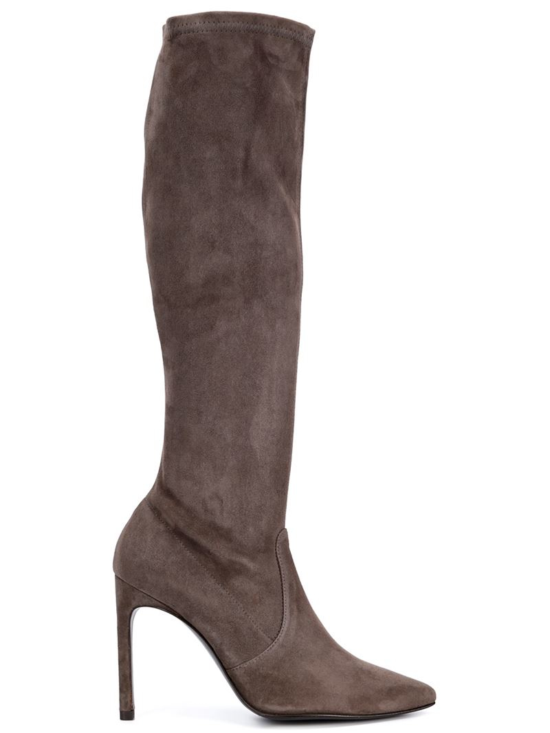 stuart weitzman light grey boots