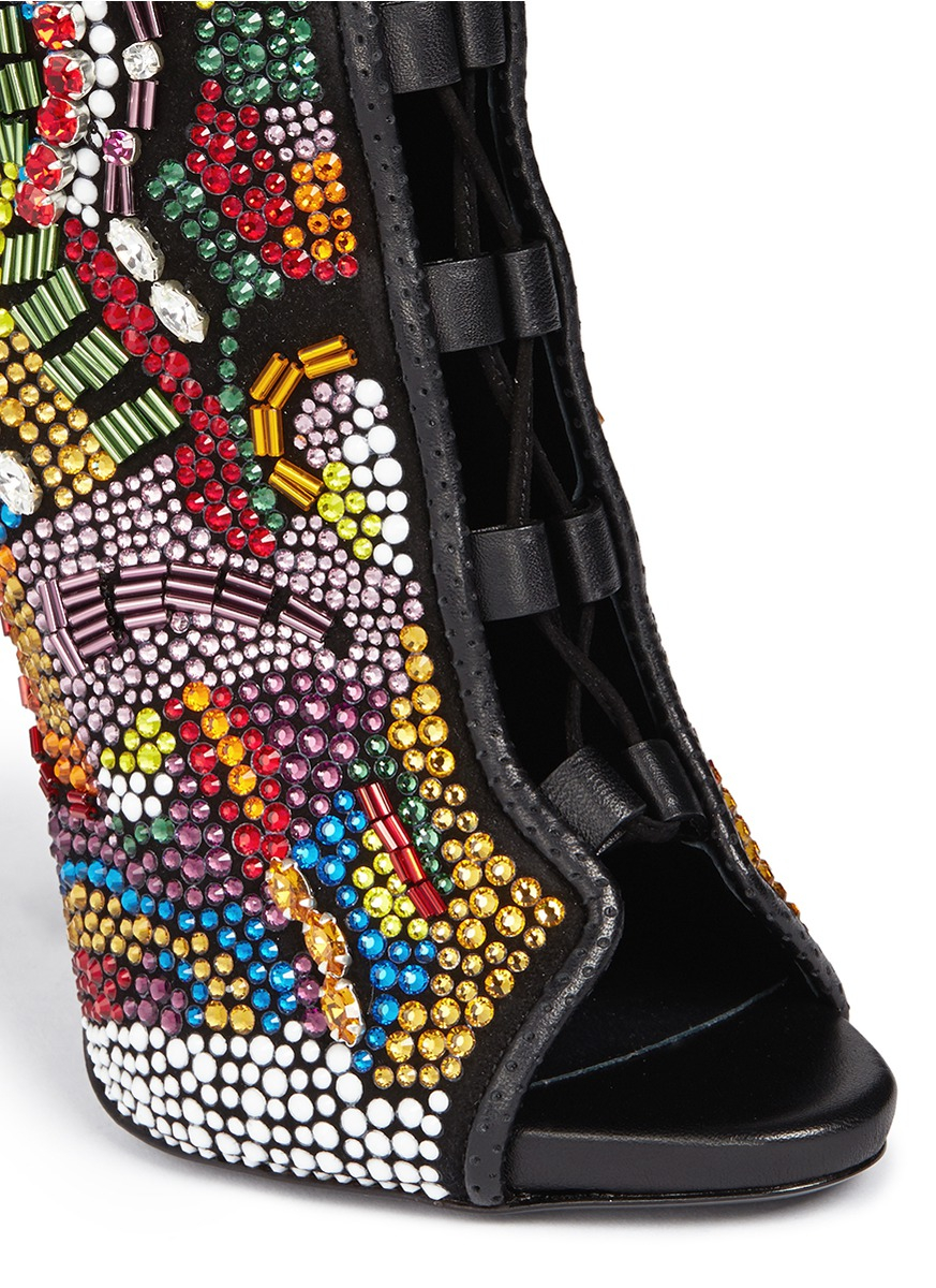 Lyst Giuseppe zanotti Glitter Boots in Black