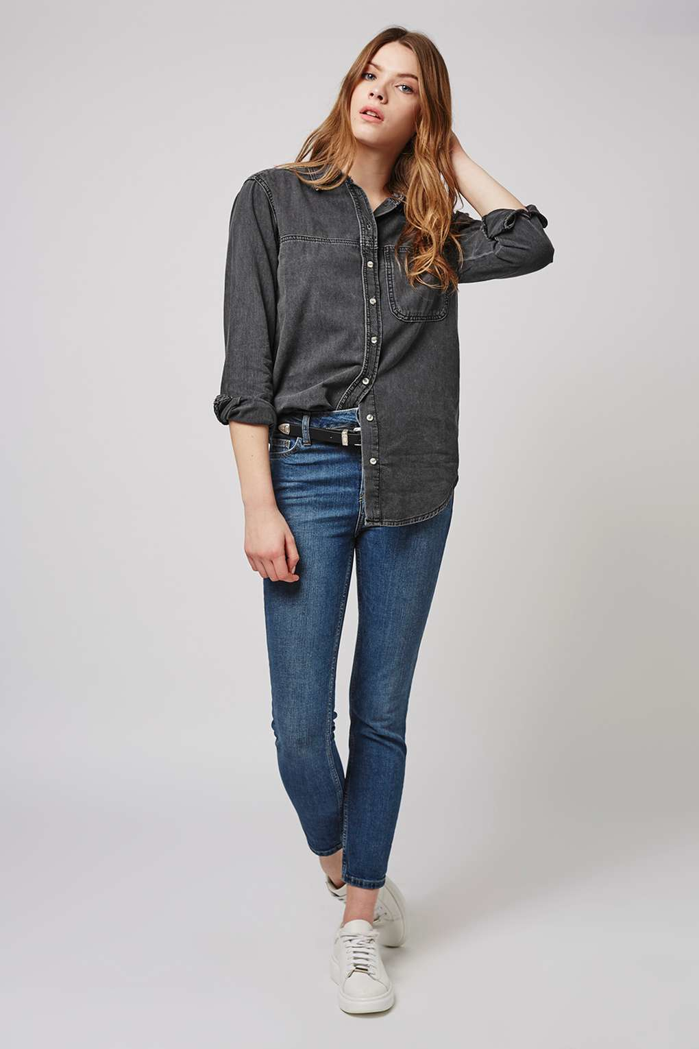 topshop womens denim shirt