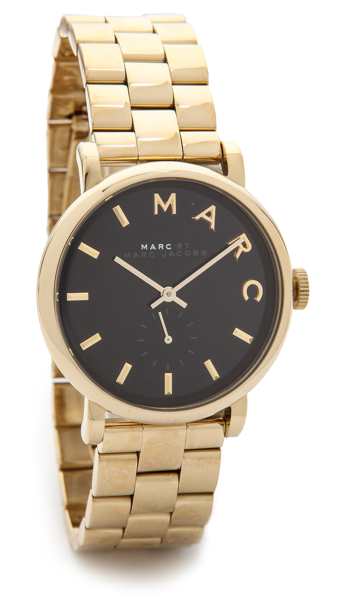 Marc By Marc Jacobs Baker Watch - Gold/Black in Platinum (Gray) - Lyst