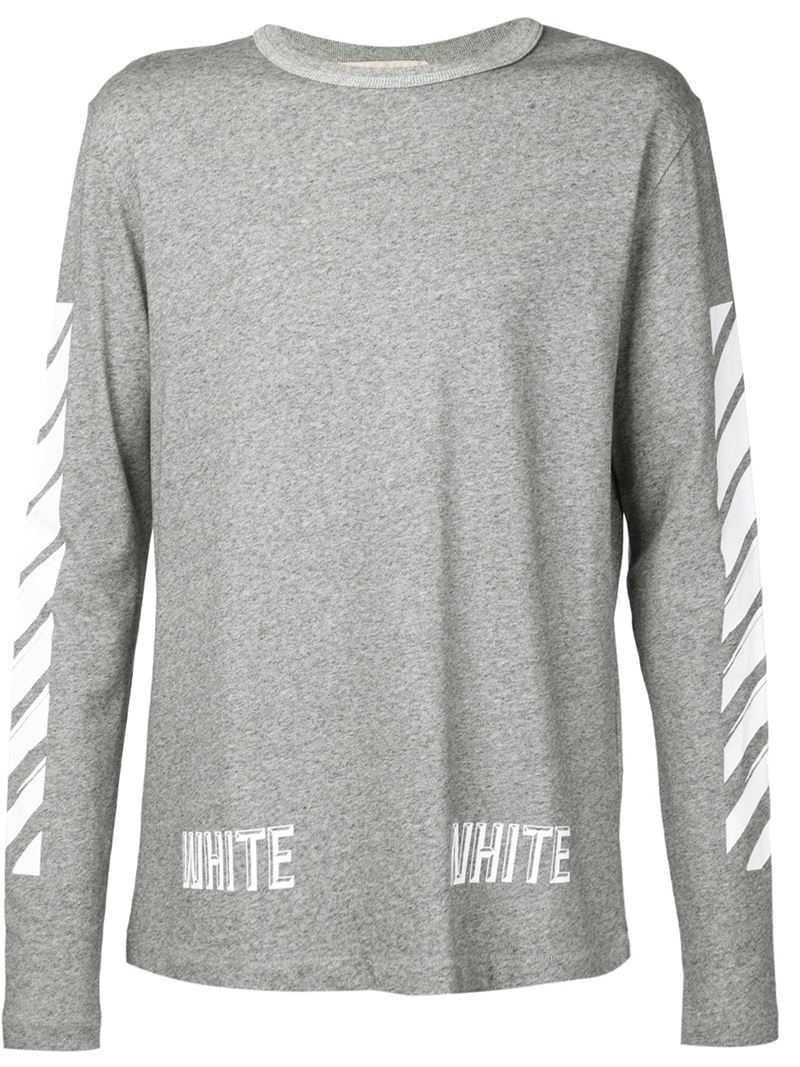 Off-White c/o Virgil Abloh Long Sleeve T-shirt in Gray for Men | Lyst