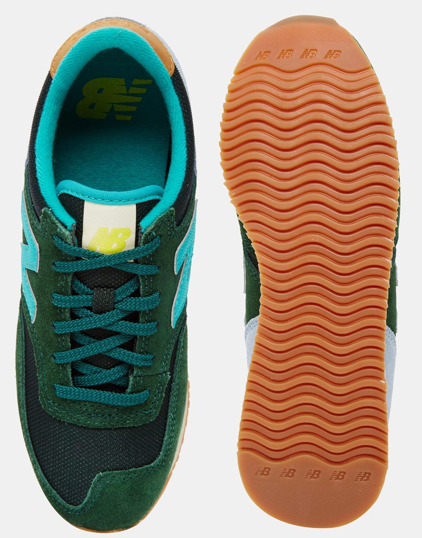 new balance 620 green suede mesh trainers