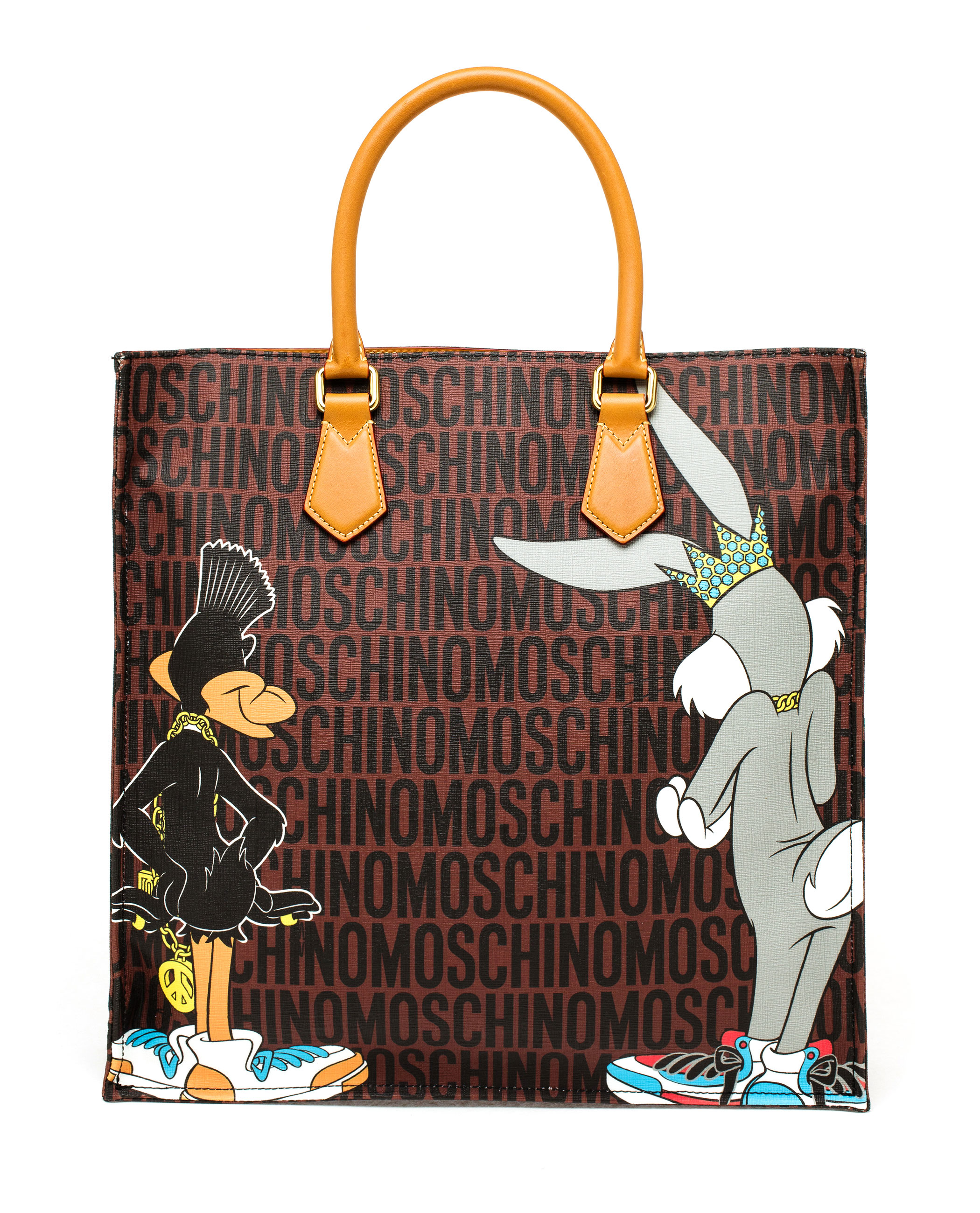 Moschino Bugs Bunny and Duffy Duck Printed Tote in Brown - Lyst