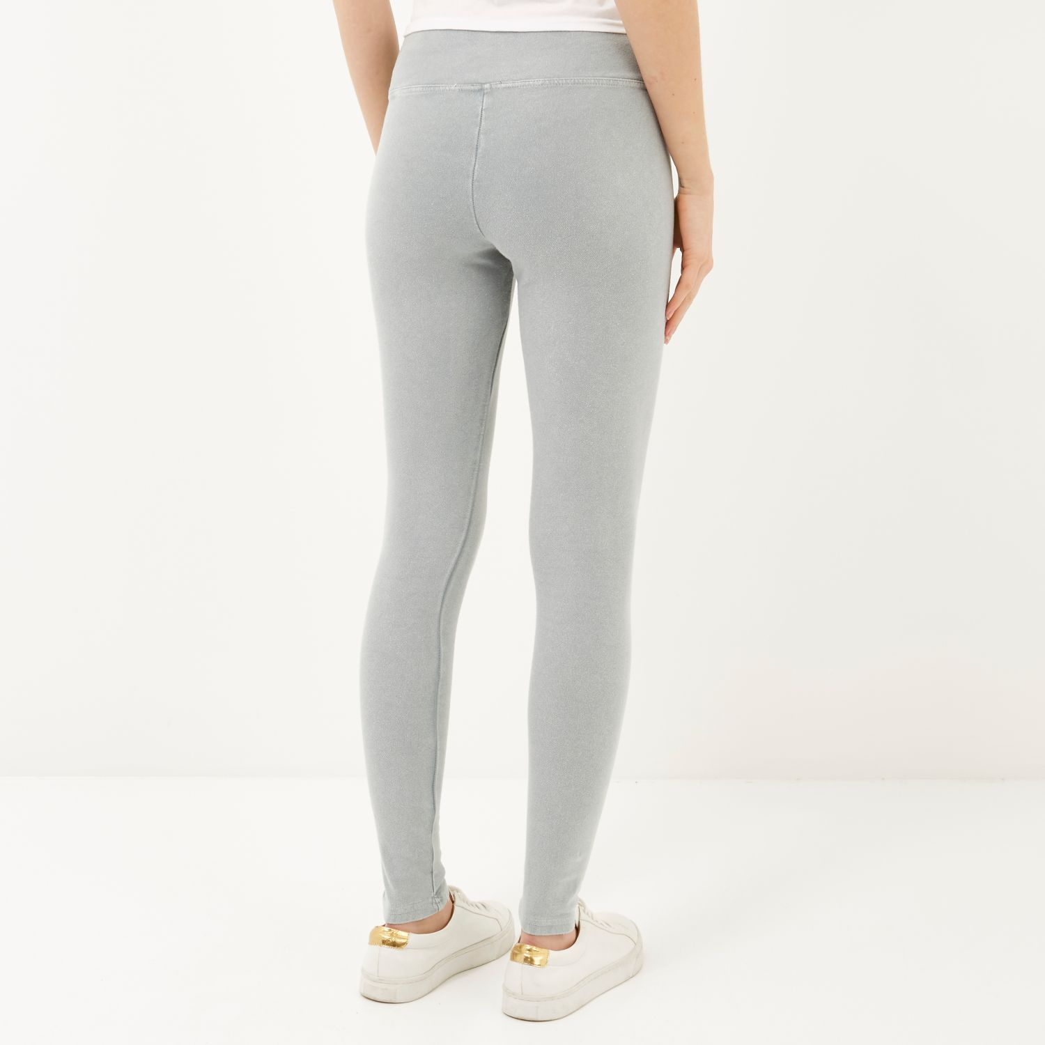River Island Light Grey High Waisted Leggings in Gray Lyst