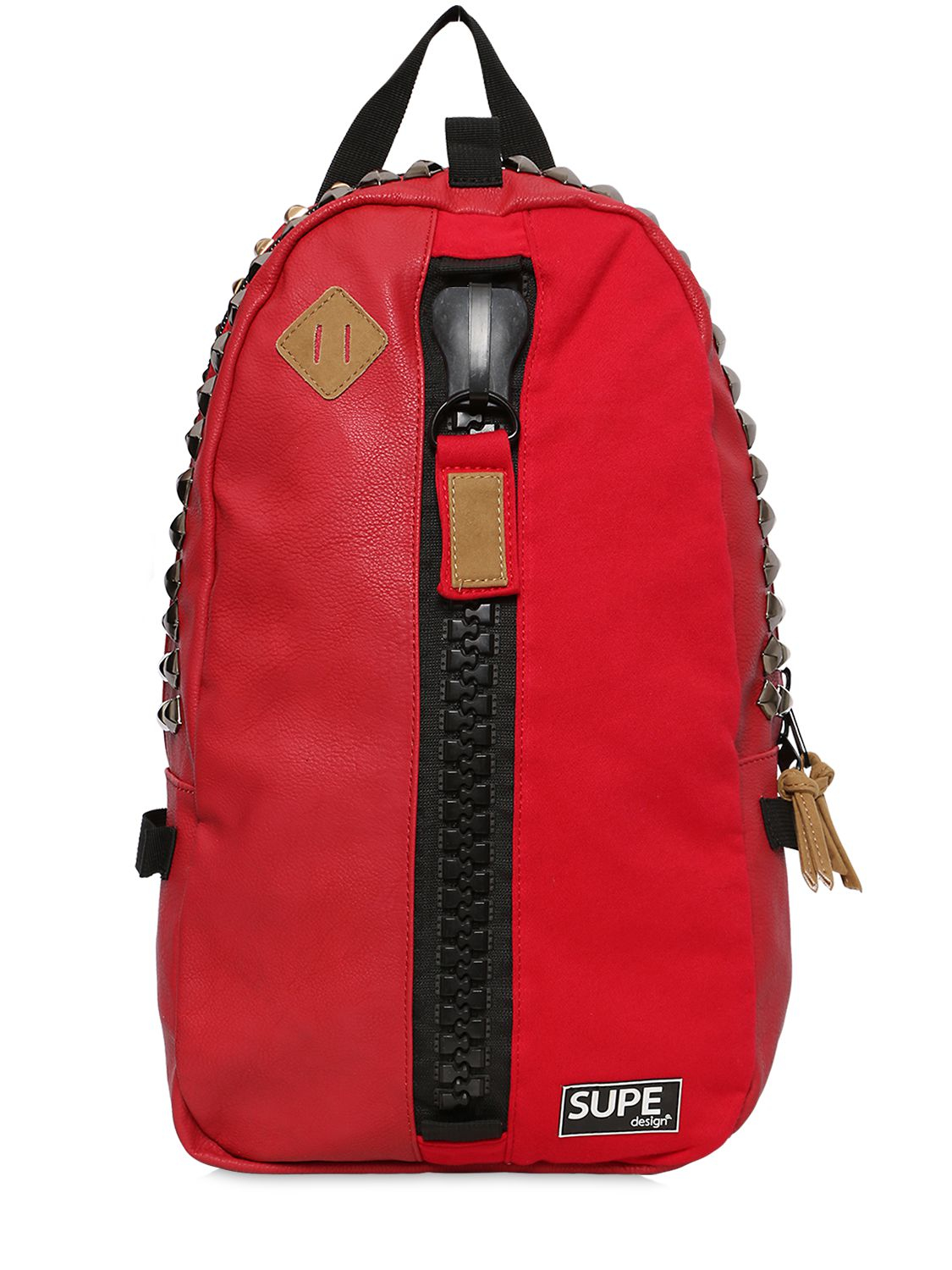 Lyst - Supe Design Day Studded Faux Leather Backpack in Red for Men