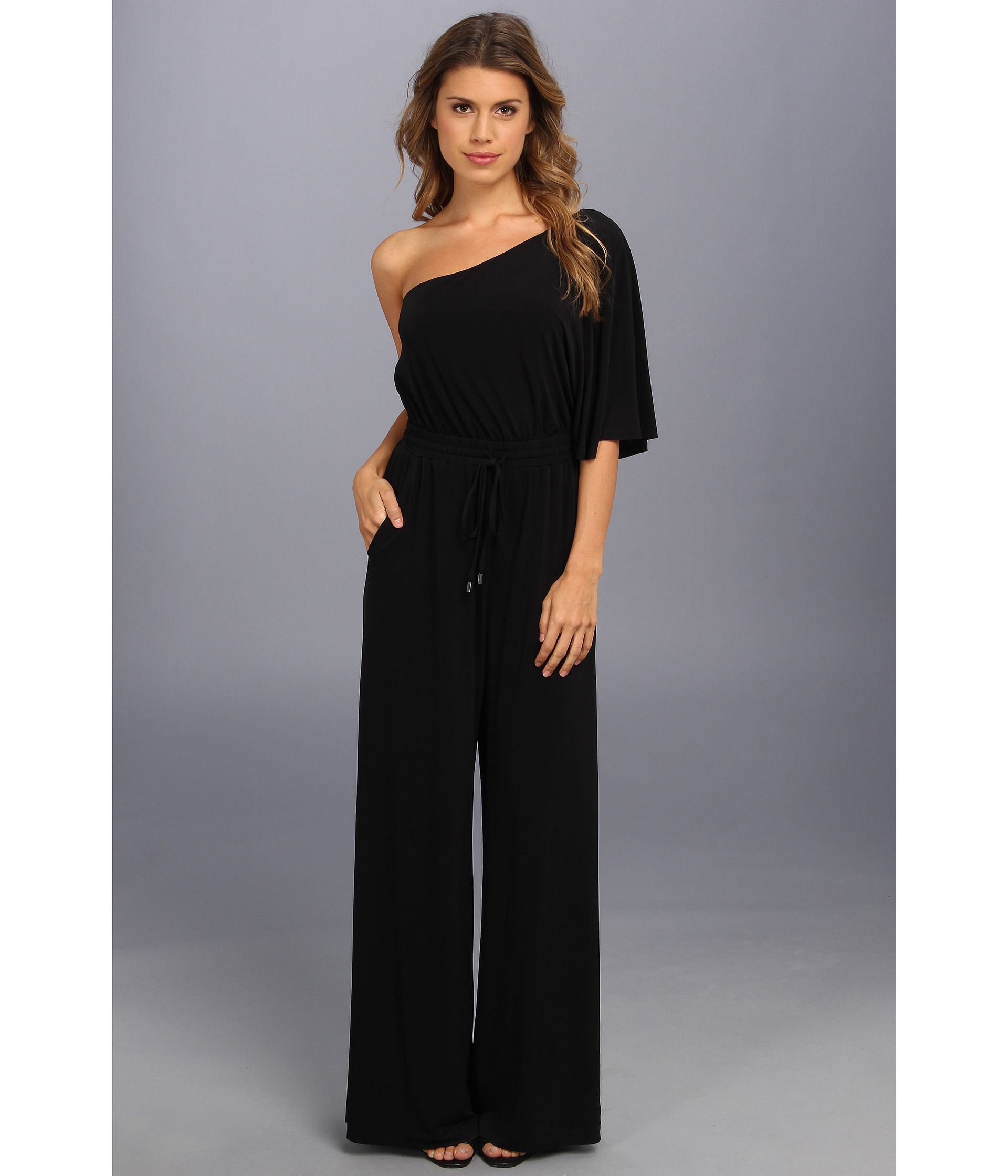 vince camuto one shoulder jumpsuit