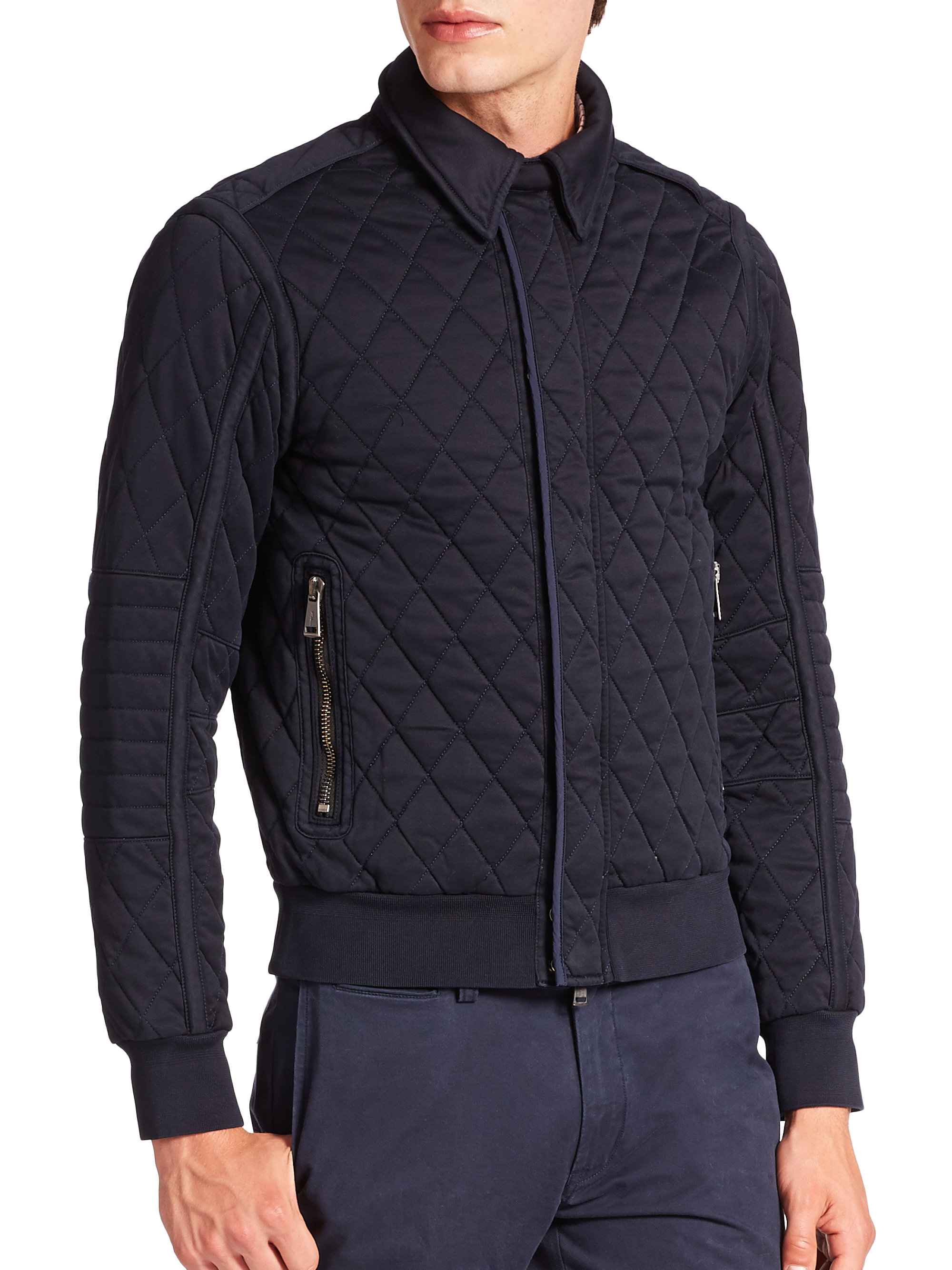 Polo ralph lauren Quilted Bomber Jacket in Blue for Men | Lyst