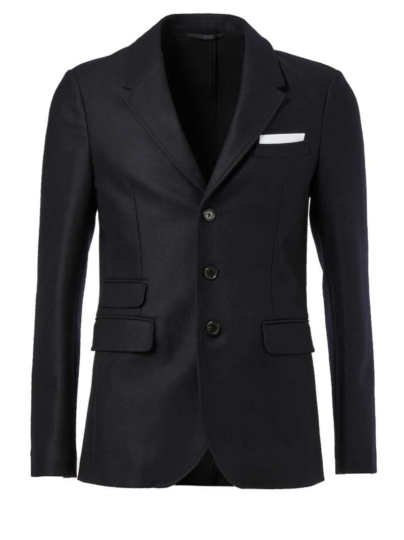 Neil Barrett Wool Three Button Blazer in Black for Men Lyst