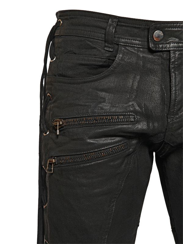 JUST CAVALLI men Jeans 16cm Waxed Denim Jeans Black