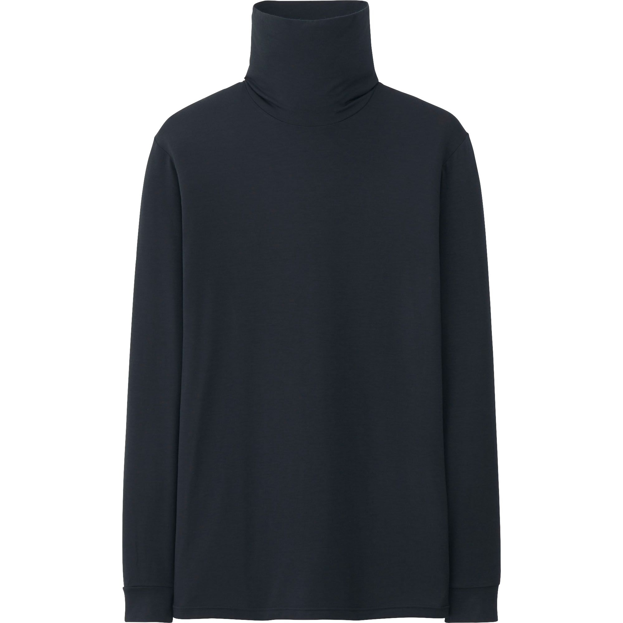 Uniqlo Heattech Polo Neck Long Sleeve T-shirt in Black for Men | Lyst