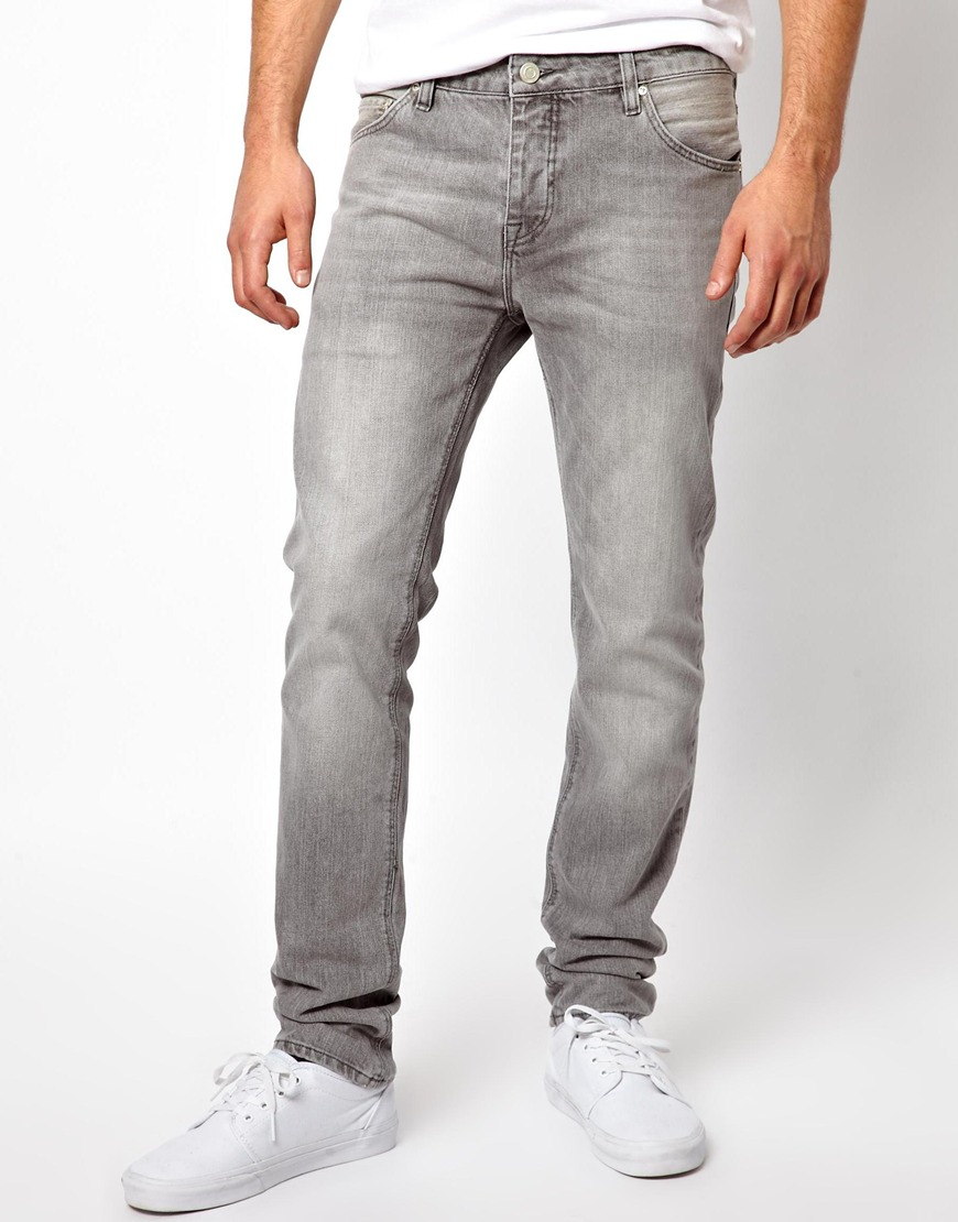 ASOS Slim Jeans In Grey Wash in Gray for Men | Lyst