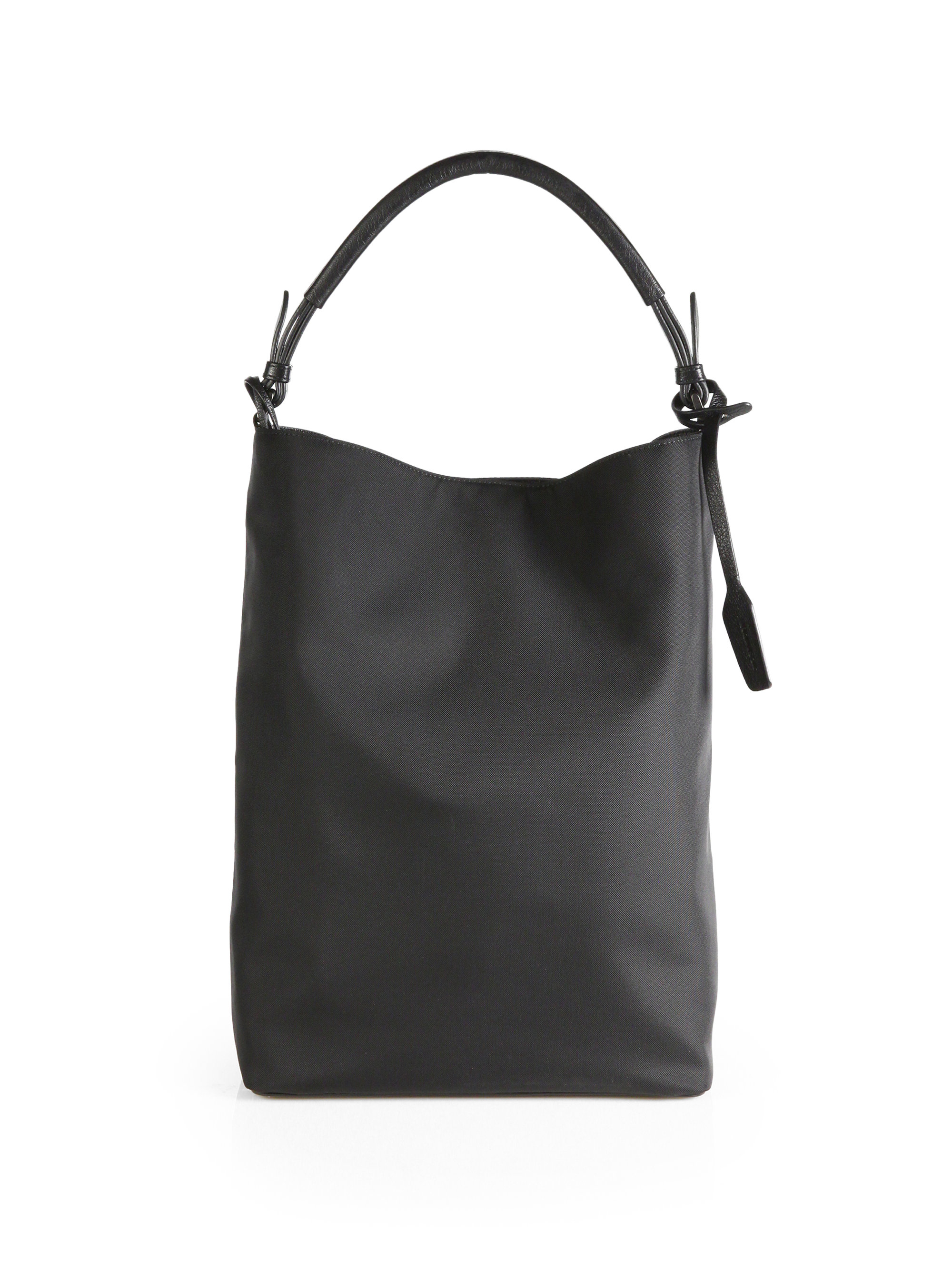 Jil Sander Large Nylon Hobo Bag in Black - Lyst