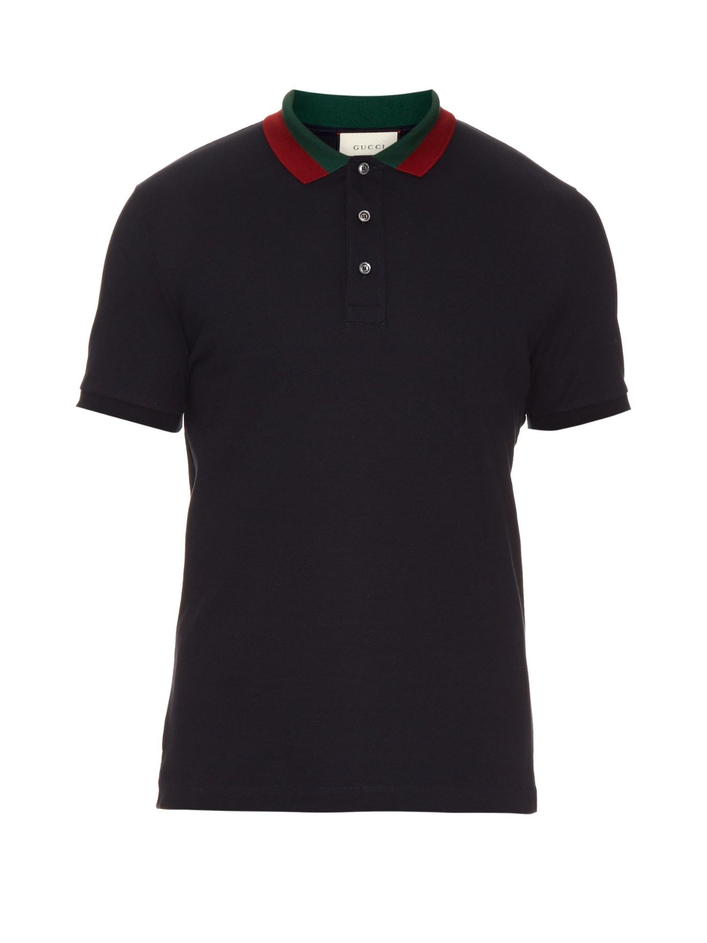 lærred utilgivelig Learner Gucci Floral-embroidered Cotton-blend Polo Shirt in Navy (Black) for Men -  Lyst