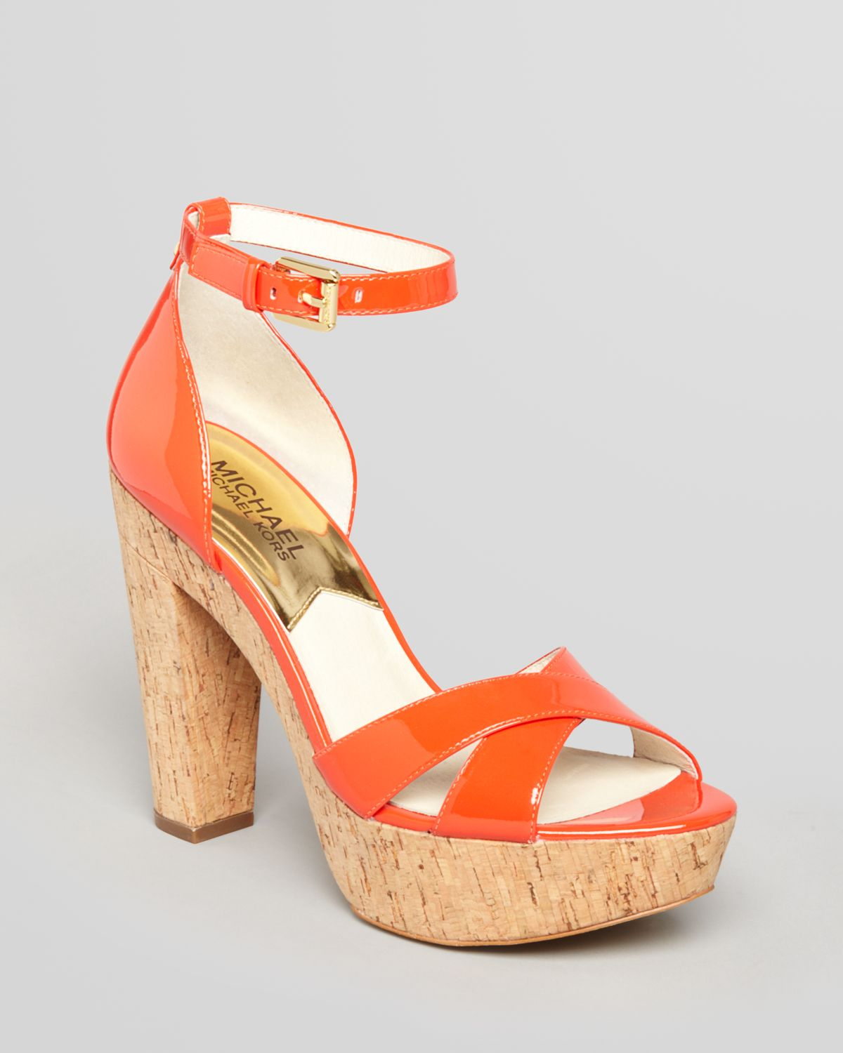 michael kors orange sandals